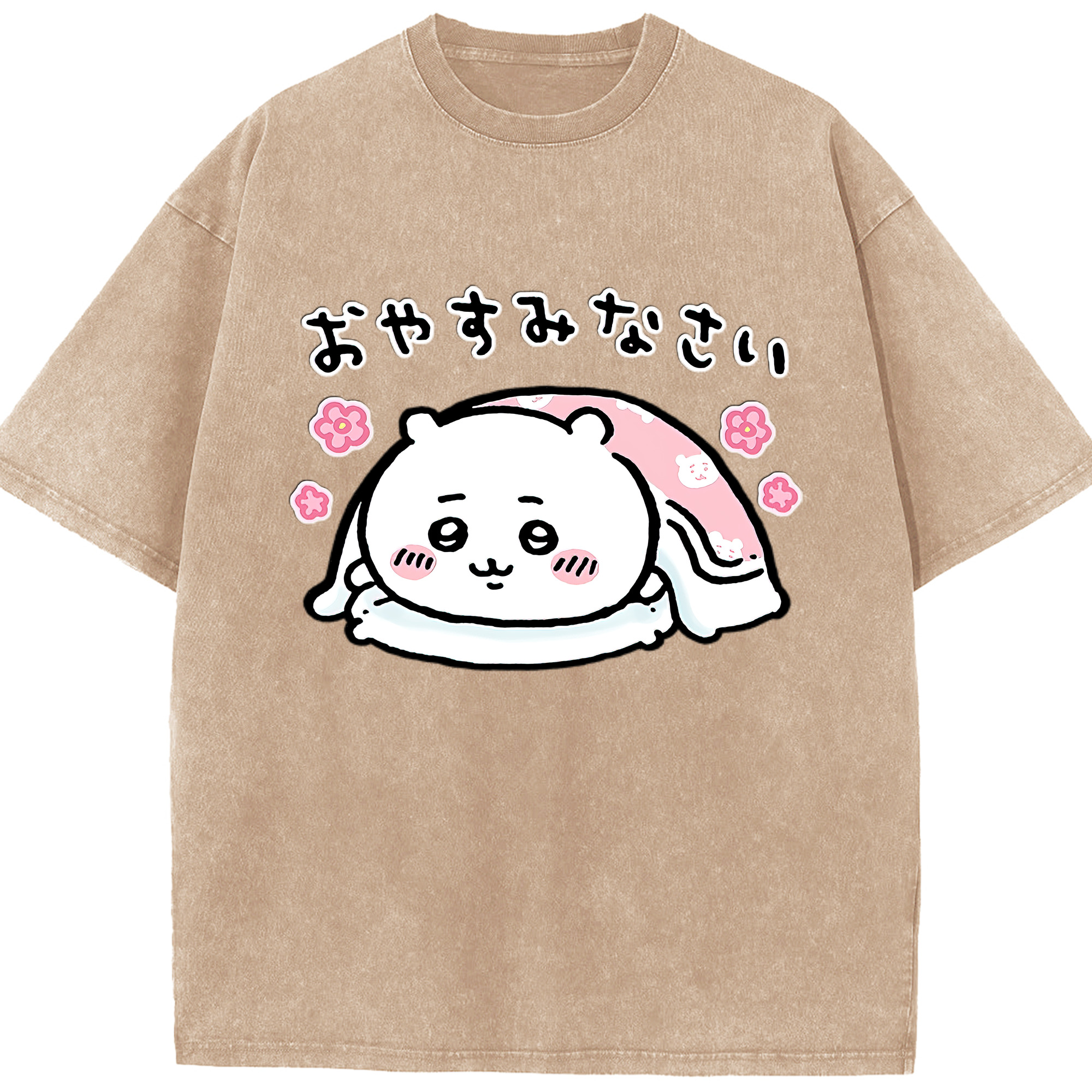 （画像用） ちいかわ ちいかわ Chii-kawa chiikawa 綿100% ヴィンテージ風 半袖Tシャツ（フロントプリント）