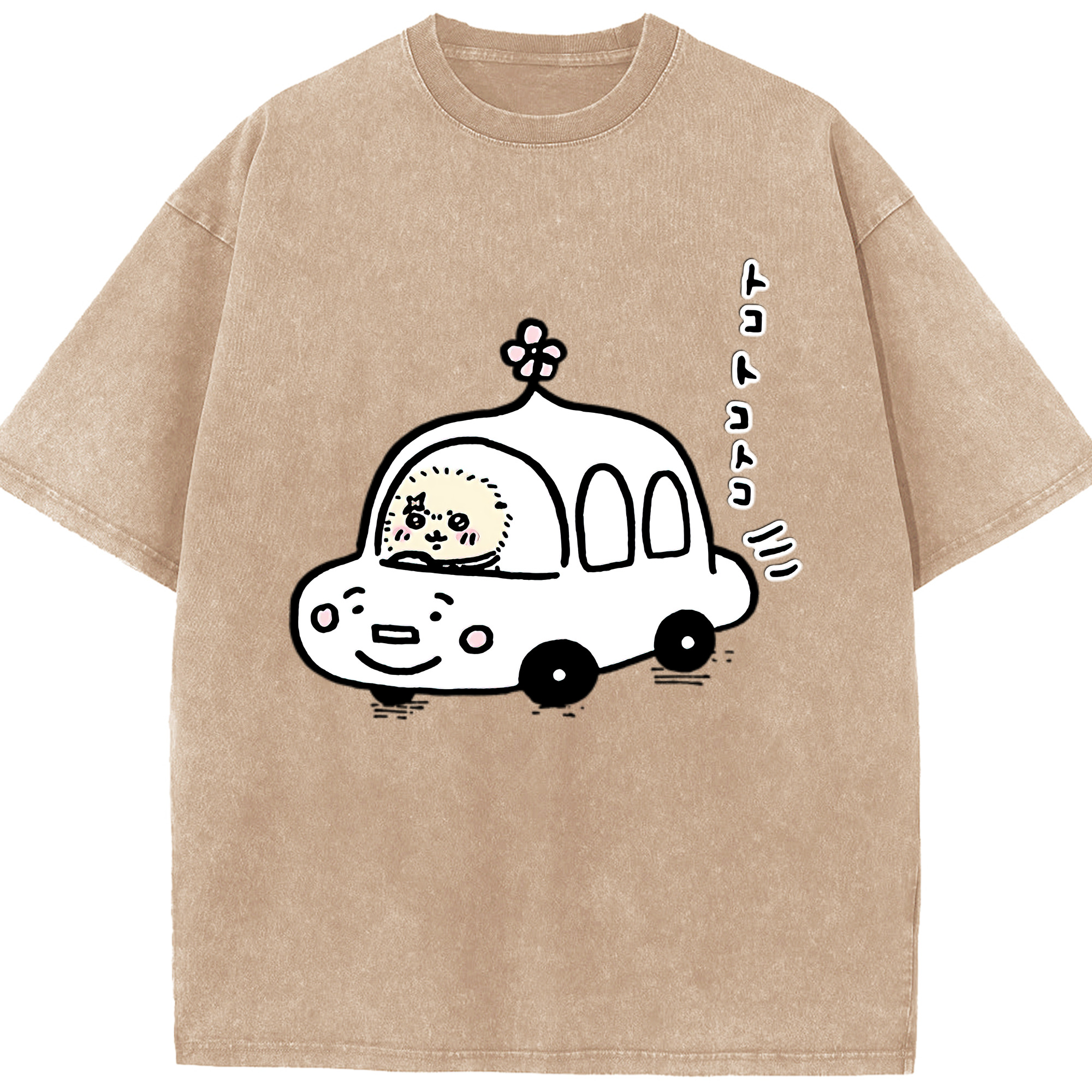 （画像用） ちいかわ ラッコ Chii-kawa Sea otter 綿100% ヴィンテージ風 半袖Tシャツ（フロントプリント）