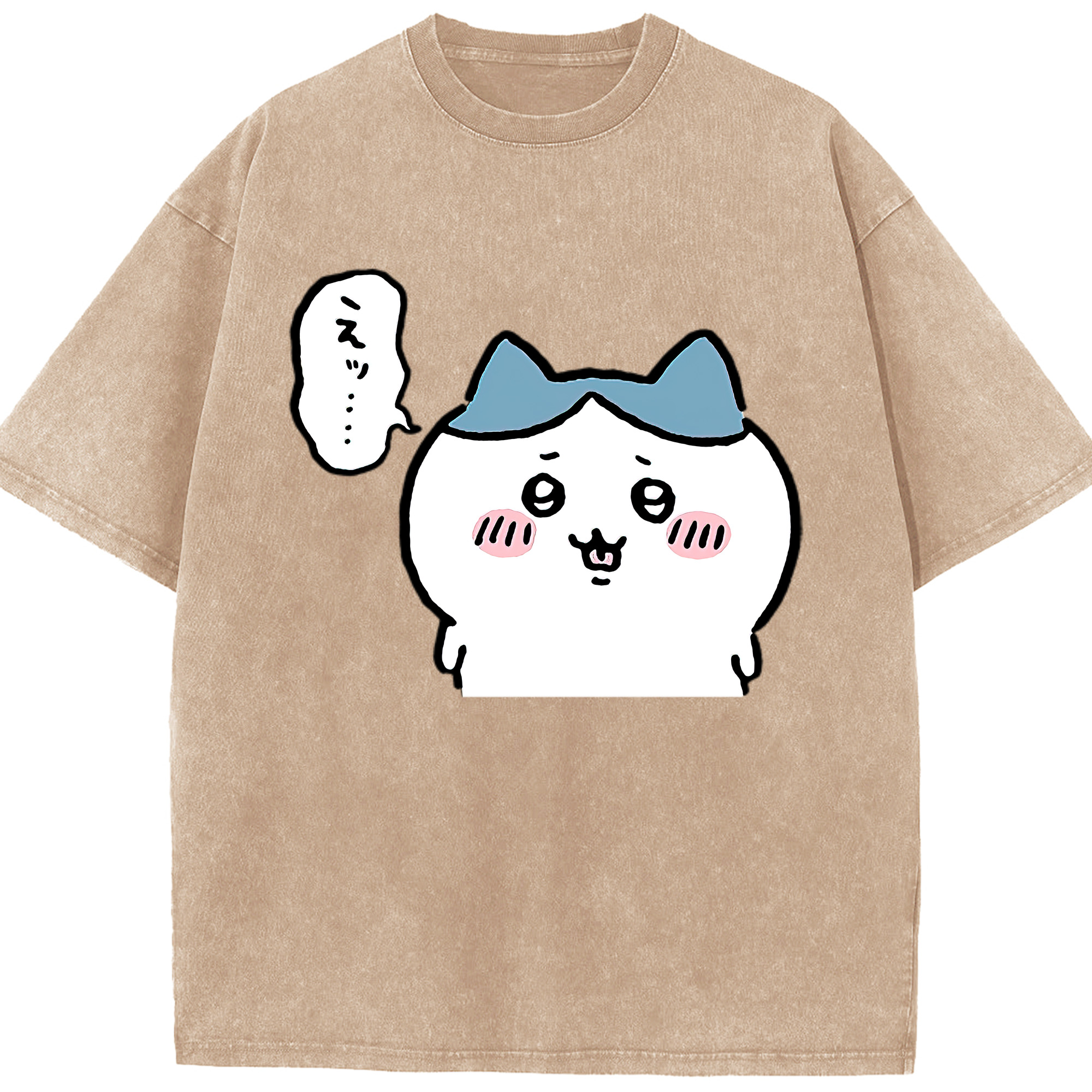 （画像用） ちいかわ ハチワレ Chii-kawa hachiware 綿100% ヴィンテージ風 半袖Tシャツ（フロントプリント）