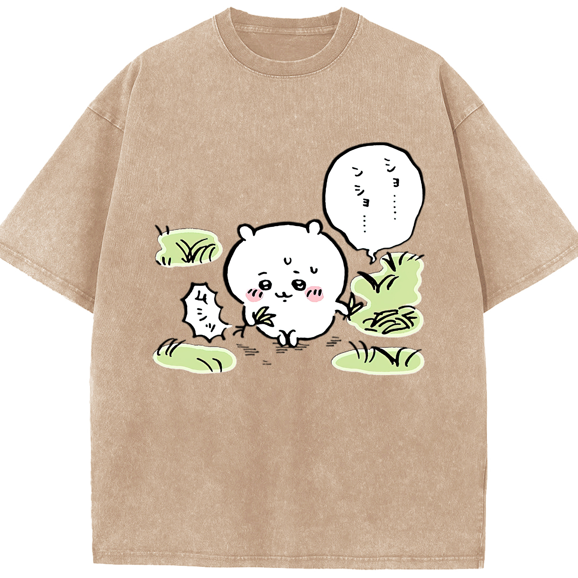 （画像用） ちいかわ ちいかわ Chii-kawa chiikawa 綿100% ヴィンテージ風 半袖Tシャツ（フロントプリント）