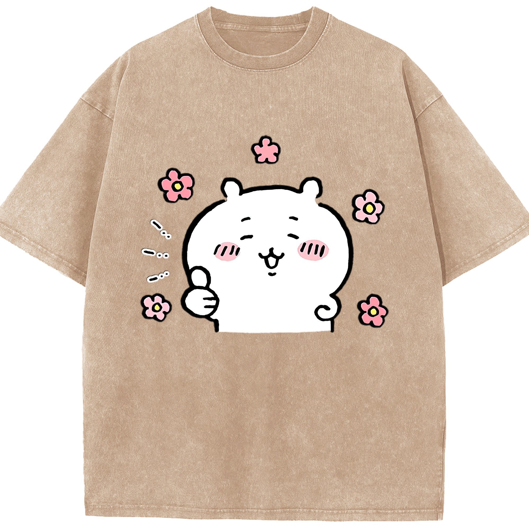 （画像用） ちいかわ ちいかわ Chii-kawa chiikawa 綿100% ヴィンテージ風 半袖Tシャツ（フロントプリント）