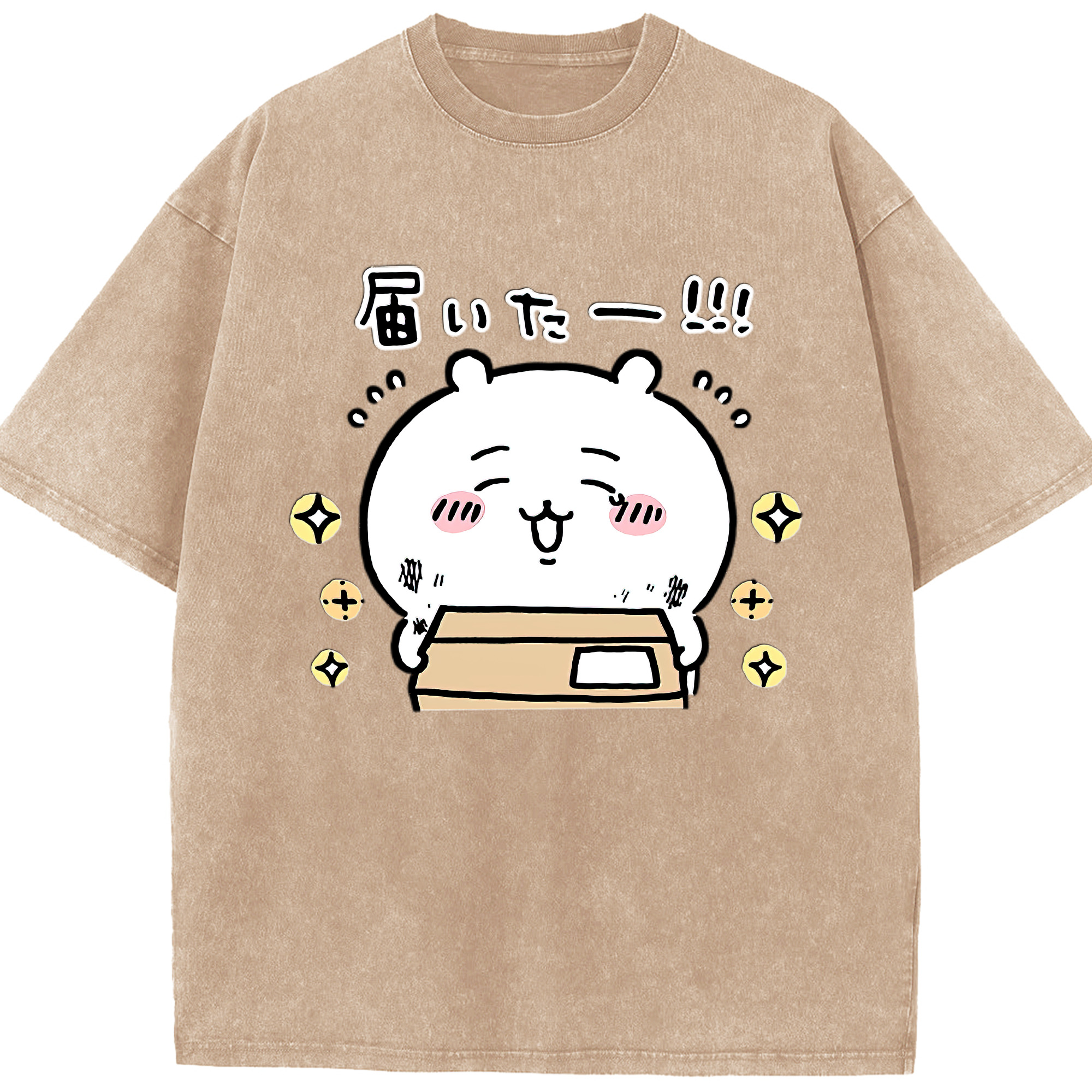 （画像用） ちいかわ ちいかわ Chii-kawa chiikawa 綿100% ヴィンテージ風 半袖Tシャツ（フロントプリント）