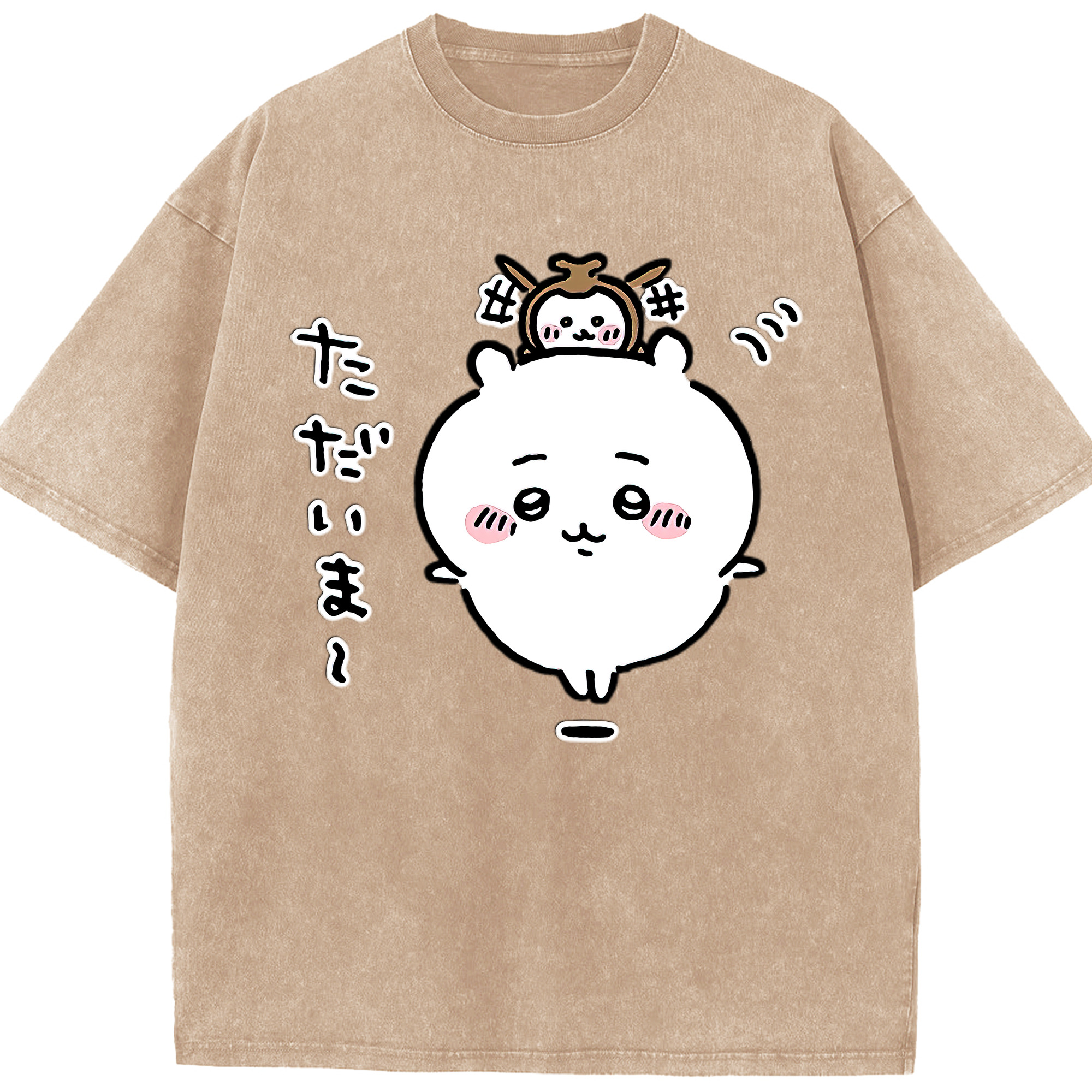 （画像用） ちいかわ ちいかわ Chii-kawa chiikawa 綿100% ヴィンテージ風 半袖Tシャツ（フロントプリント）