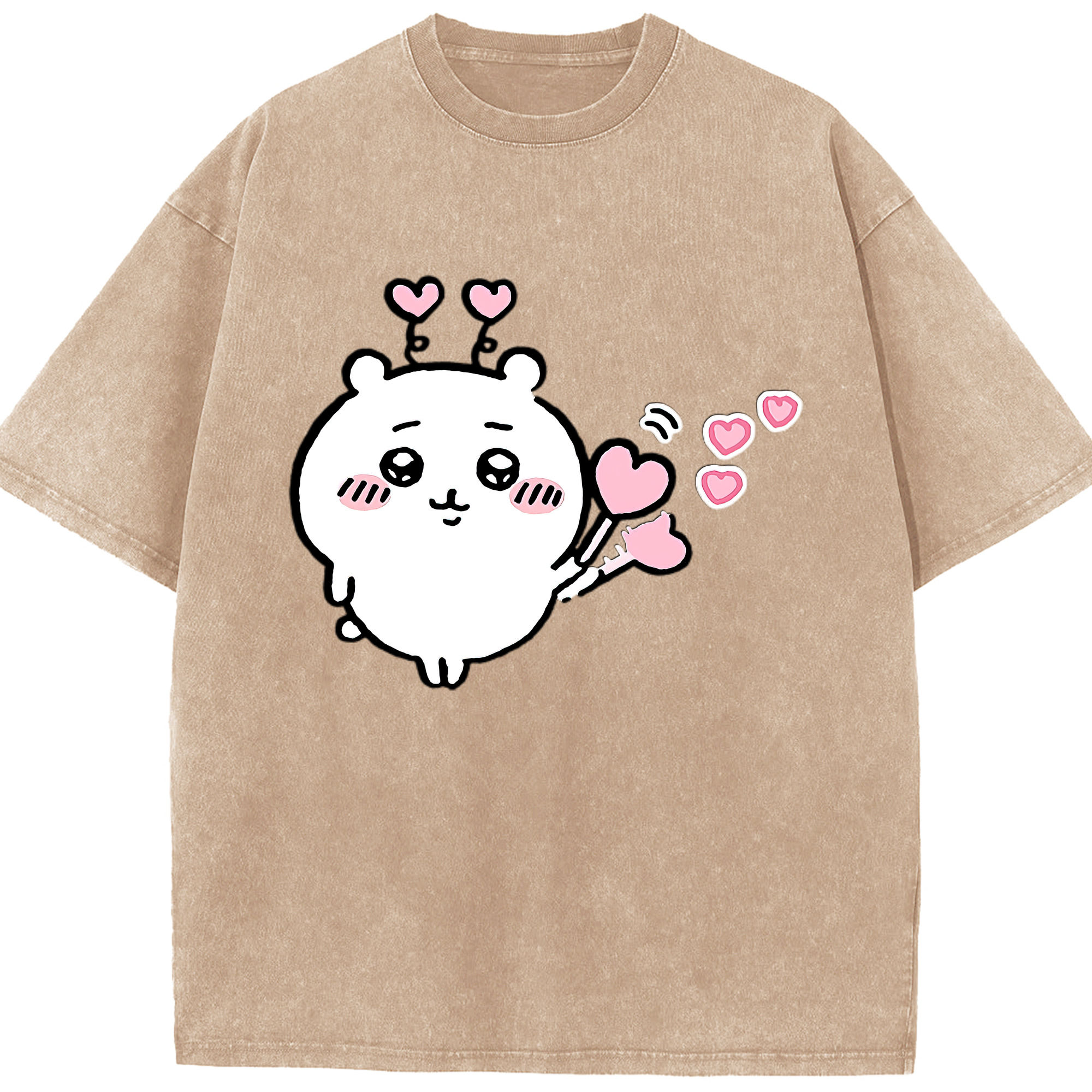 （画像用） ちいかわ ちいかわ Chii-kawa chiikawa 綿100% ヴィンテージ風 半袖Tシャツ（フロントプリント）