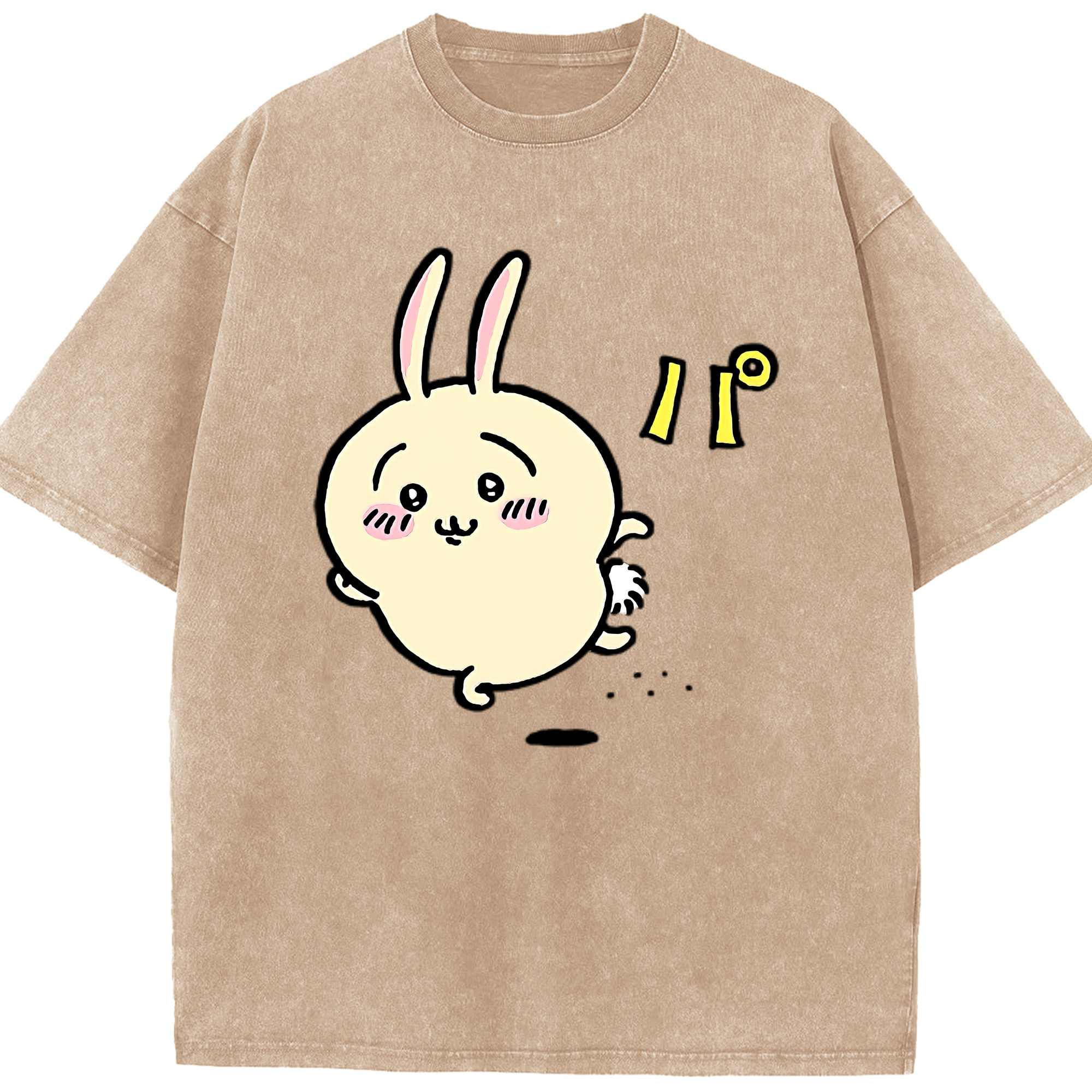 （画像用） ちいかわ うさぎ Chii-kawa usagi 綿100% ヴィンテージ風 半袖Tシャツ（フロントプリント）