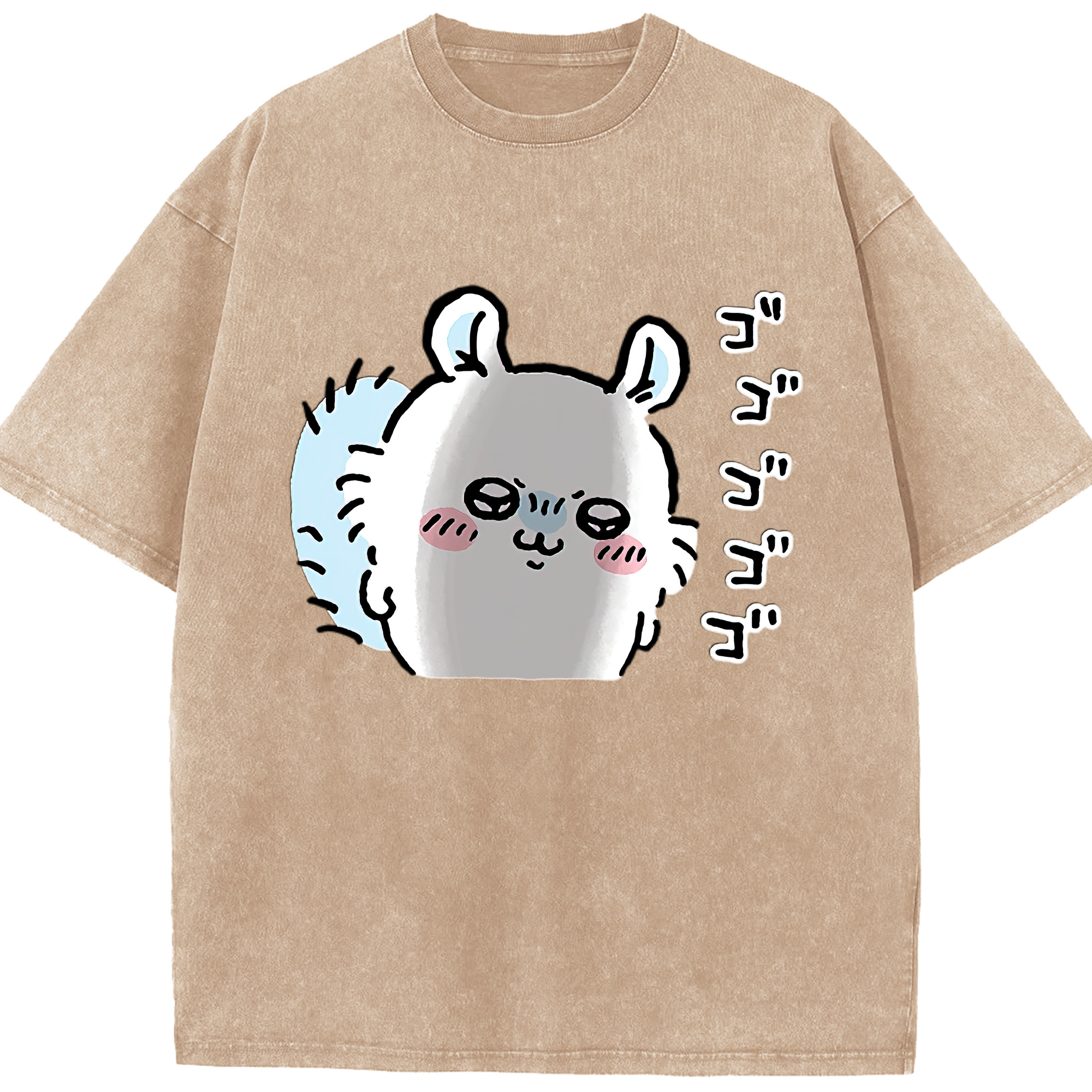 （画像用） ちいかわ モモンガ Chii-kawa Momonga 綿100% ヴィンテージ風 半袖Tシャツ（フロントプリント）