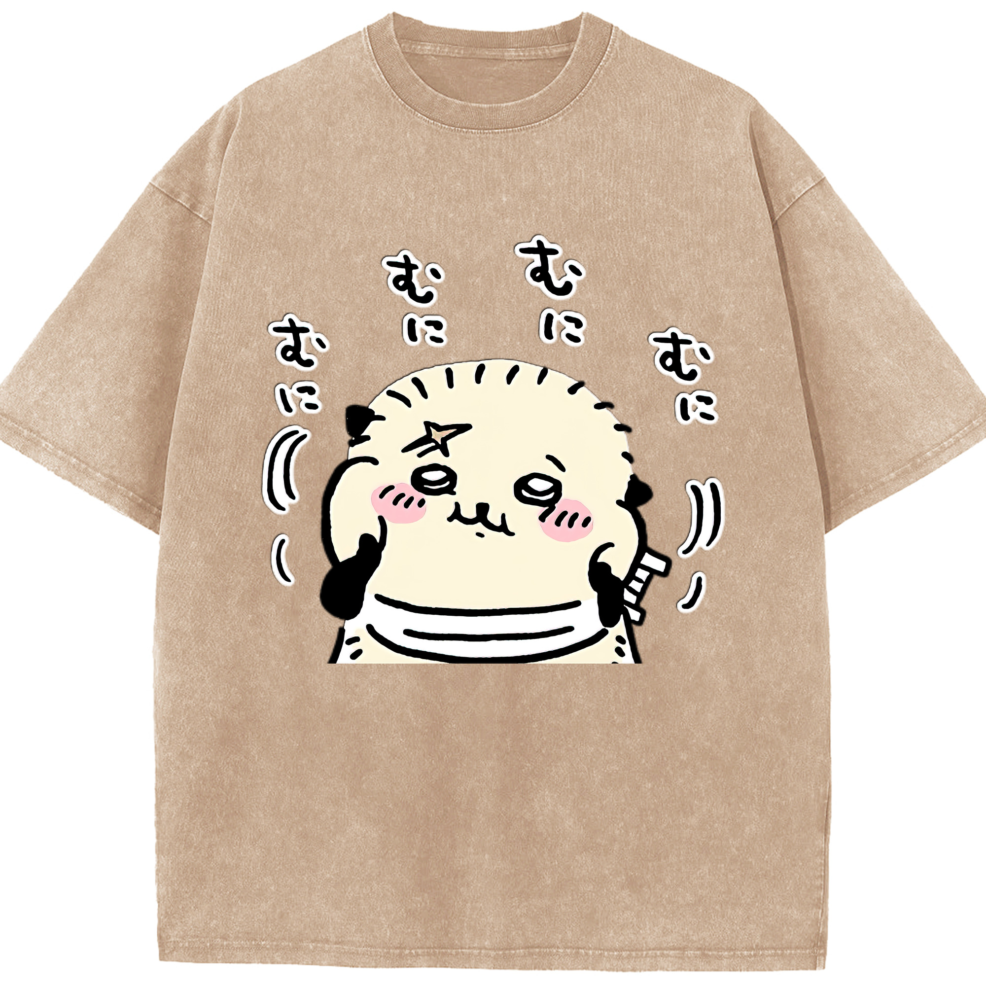 （画像用） ちいかわ ラッコ Chii-kawa Sea otter 綿100% ヴィンテージ風 半袖Tシャツ（フロントプリント）
