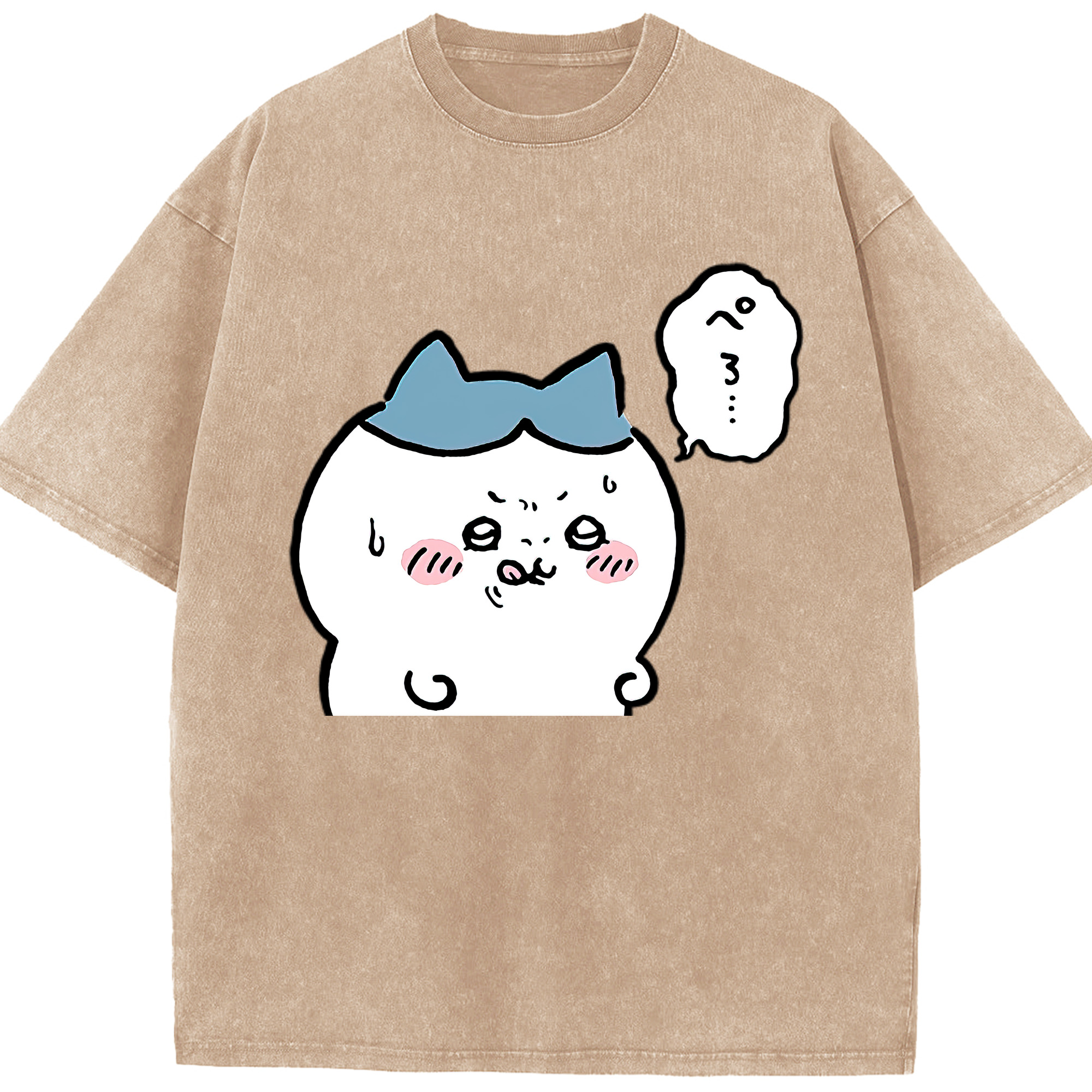 （画像用） ちいかわ ハチワレ Chii-kawa hachiware 綿100% ヴィンテージ風 半袖Tシャツ（フロントプリント）