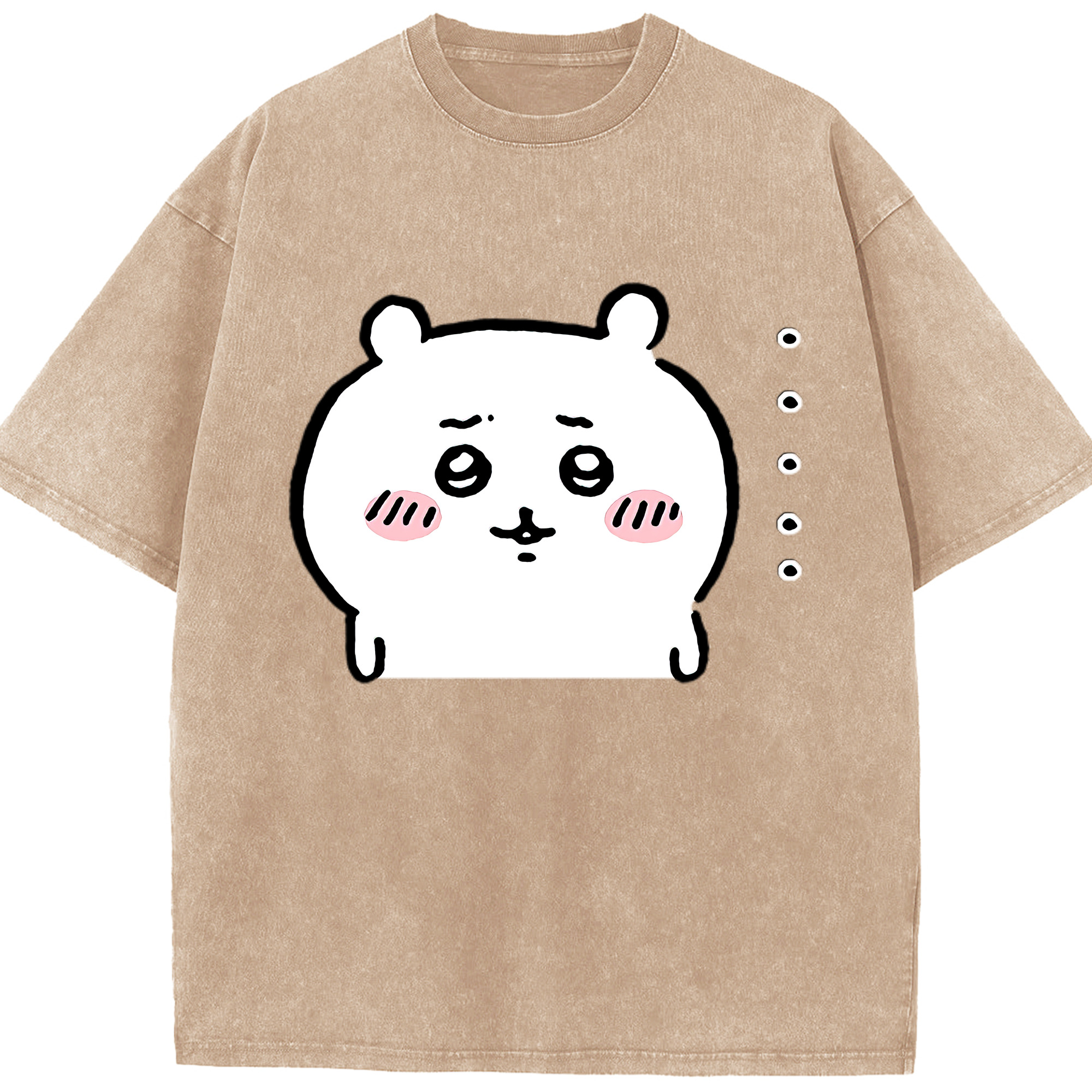 （画像用） ちいかわ ちいかわ Chii-kawa chiikawa 綿100% ヴィンテージ風 半袖Tシャツ（フロントプリント）