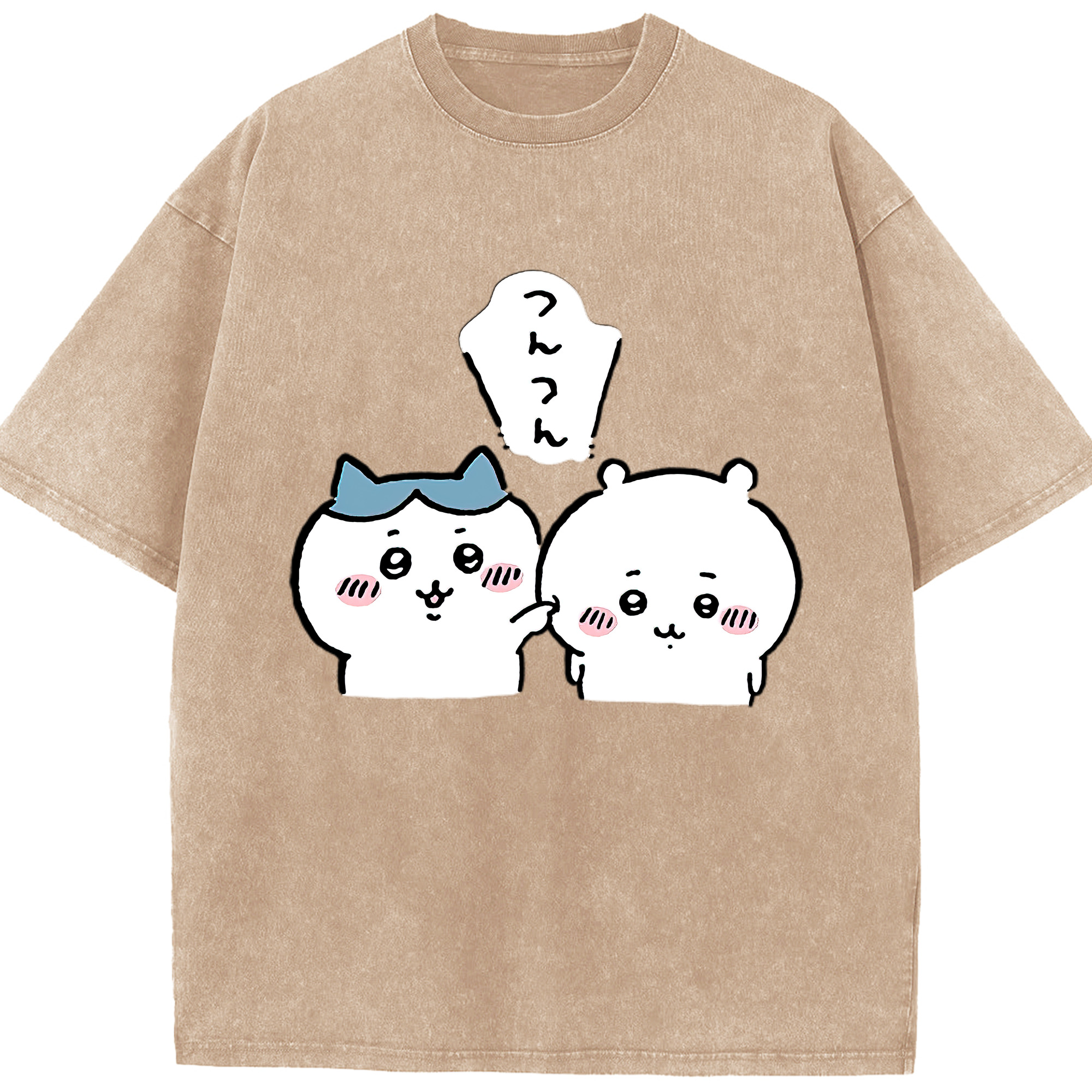 （画像用） ちいかわ ちいかわ Chii-kawa chiikawa 綿100% ヴィンテージ風 半袖Tシャツ（フロントプリント）