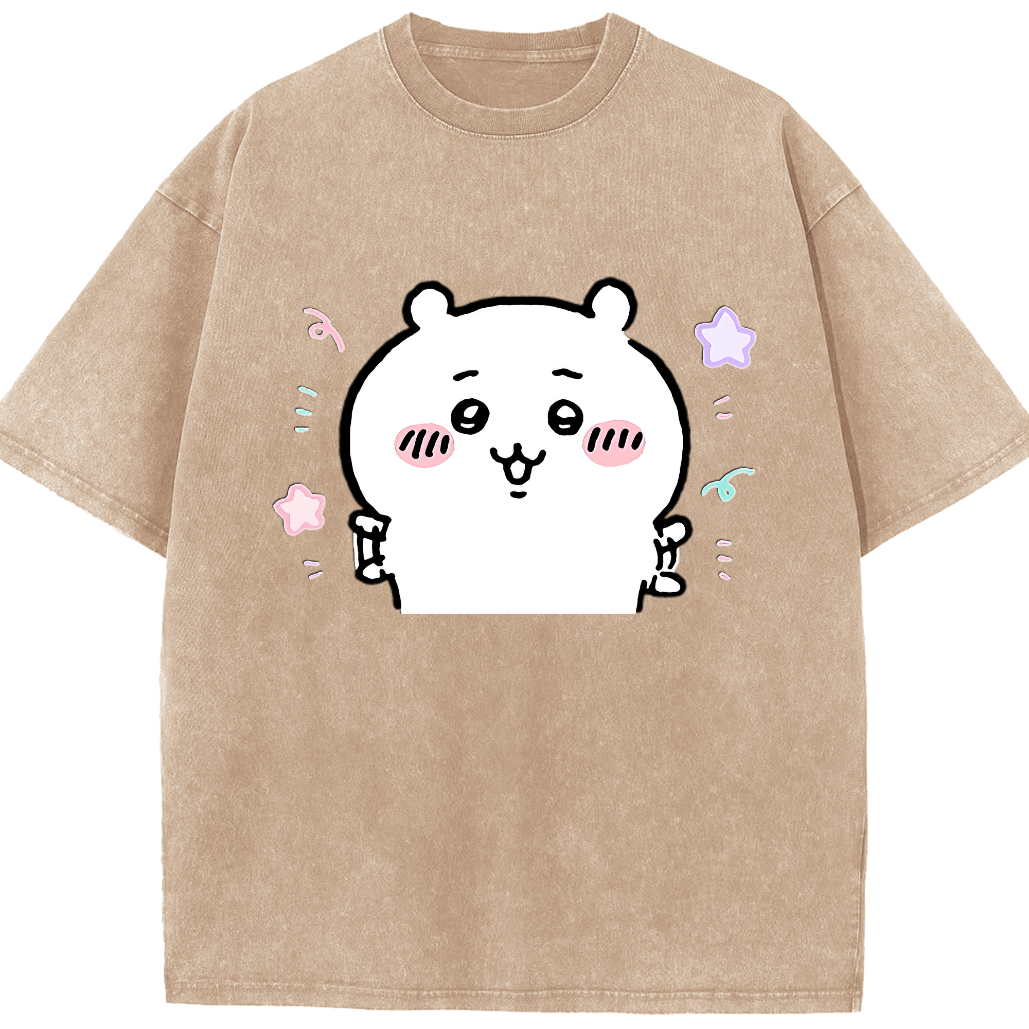 （画像用） ちいかわ ちいかわ Chii-kawa chiikawa 綿100% ヴィンテージ風 半袖Tシャツ（フロントプリント）