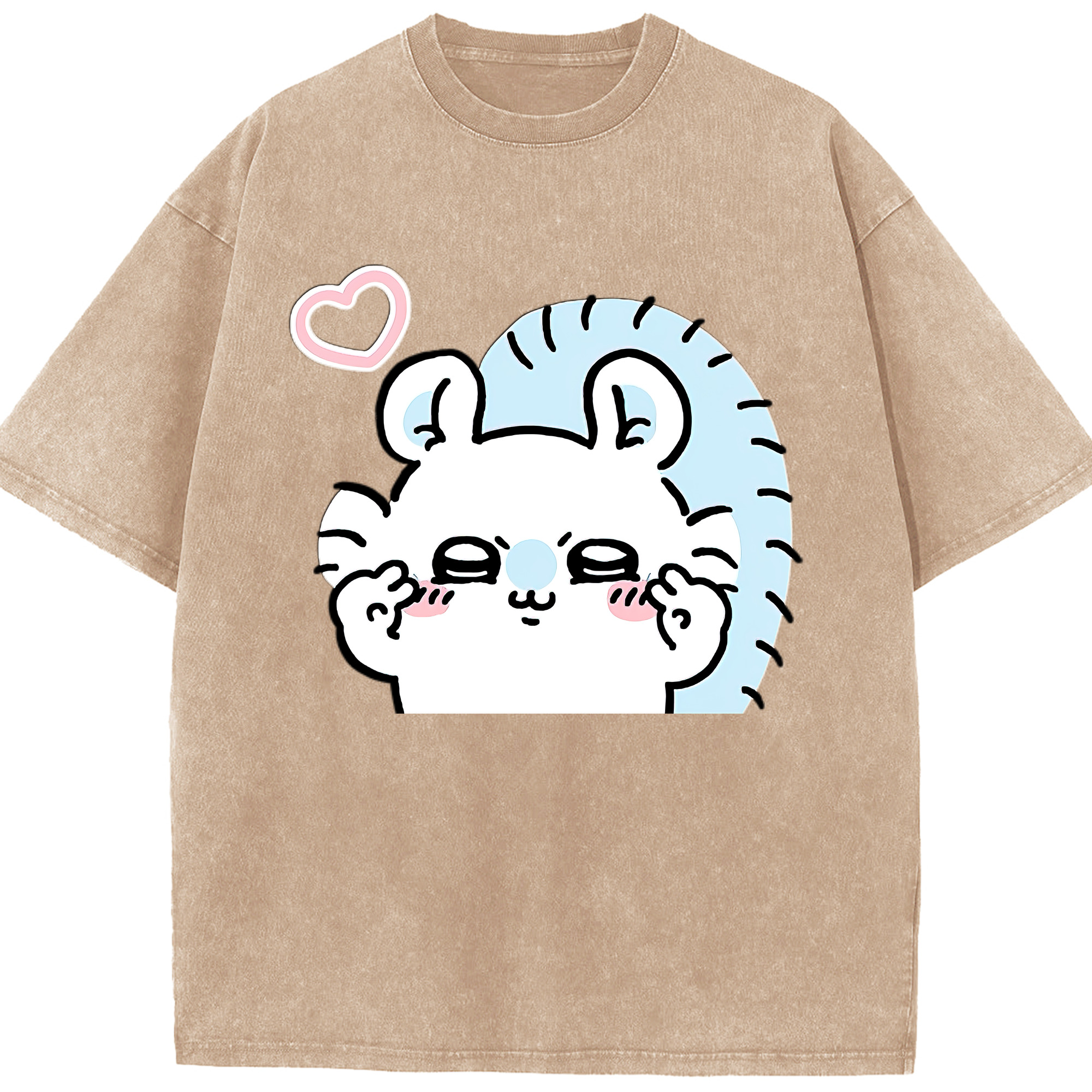 （画像用） ちいかわ モモンガ Chii-kawa Momonga 綿100% ヴィンテージ風 半袖Tシャツ（フロントプリント）