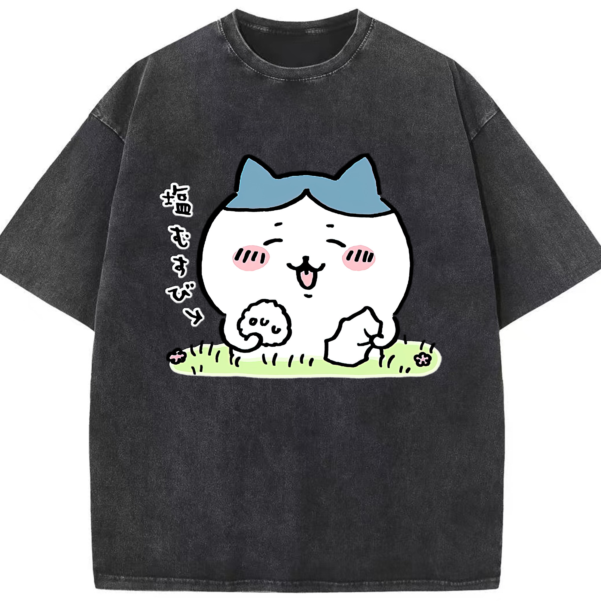 （画像用） ちいかわ ハチワレ Chii-kawa hachiware 綿100% ヴィンテージ風 半袖Tシャツ（フロントプリント）