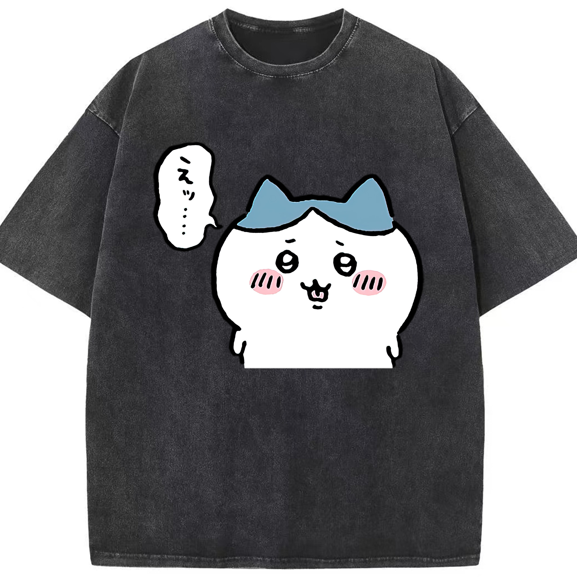 （画像用） ちいかわ ハチワレ Chii-kawa hachiware 綿100% ヴィンテージ風 半袖Tシャツ（フロントプリント）