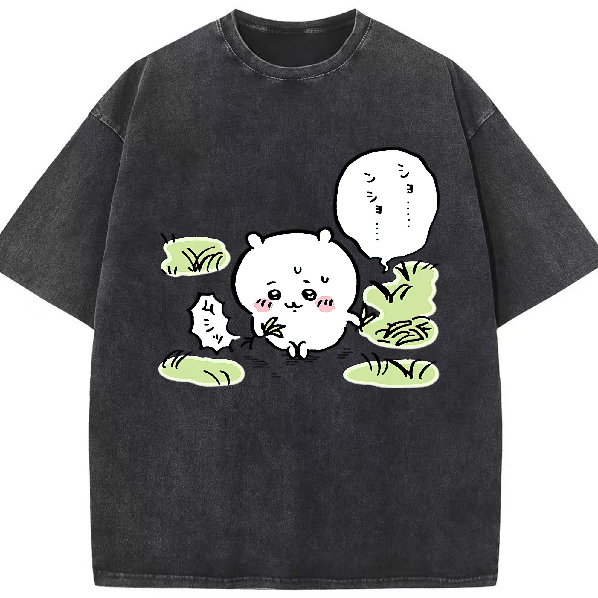 （画像用） ちいかわ ちいかわ Chii-kawa chiikawa 綿100% ヴィンテージ風 半袖Tシャツ（フロントプリント）