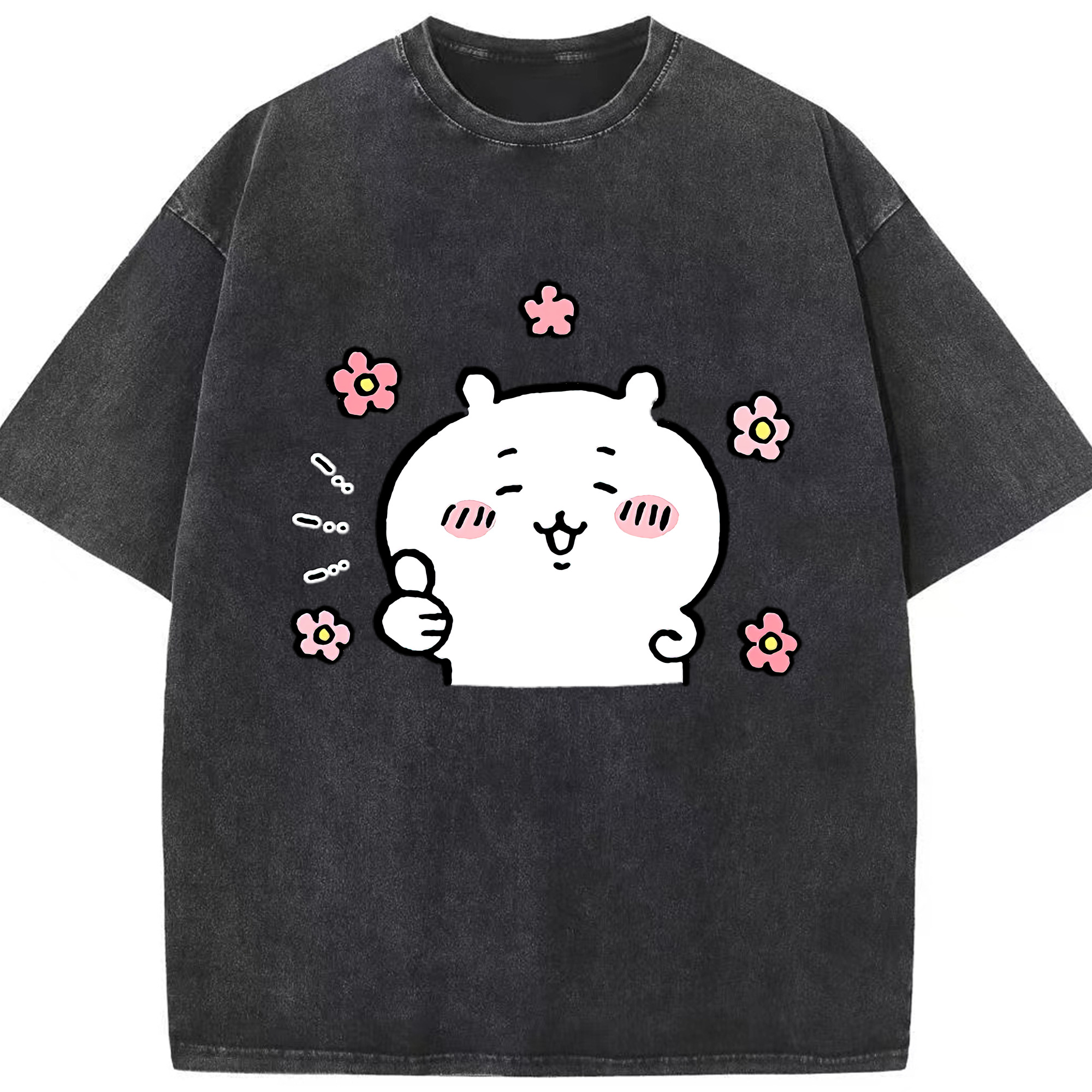 （画像用） ちいかわ ちいかわ Chii-kawa chiikawa 綿100% ヴィンテージ風 半袖Tシャツ（フロントプリント）