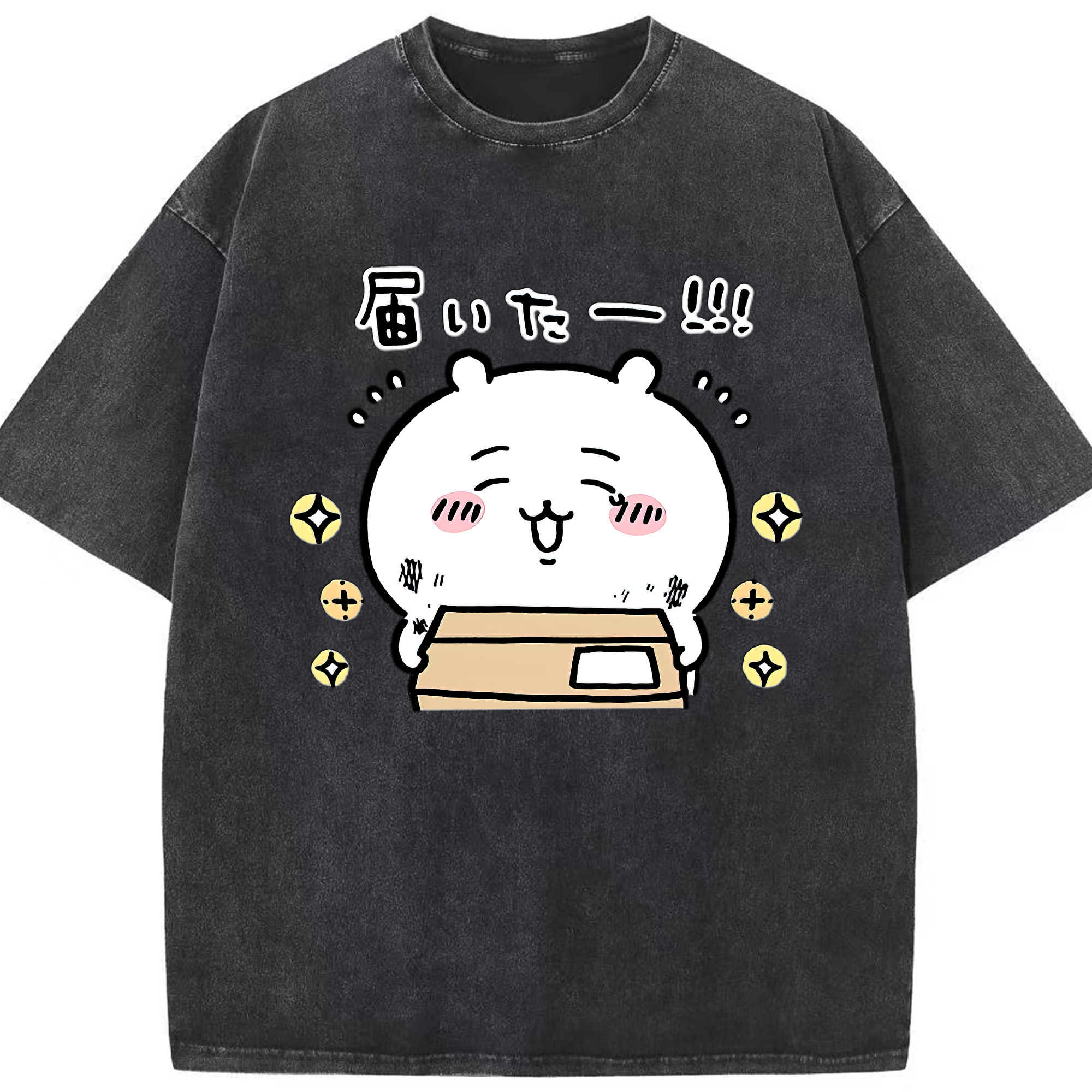 （画像用） ちいかわ ちいかわ Chii-kawa chiikawa 綿100% ヴィンテージ風 半袖Tシャツ（フロントプリント）