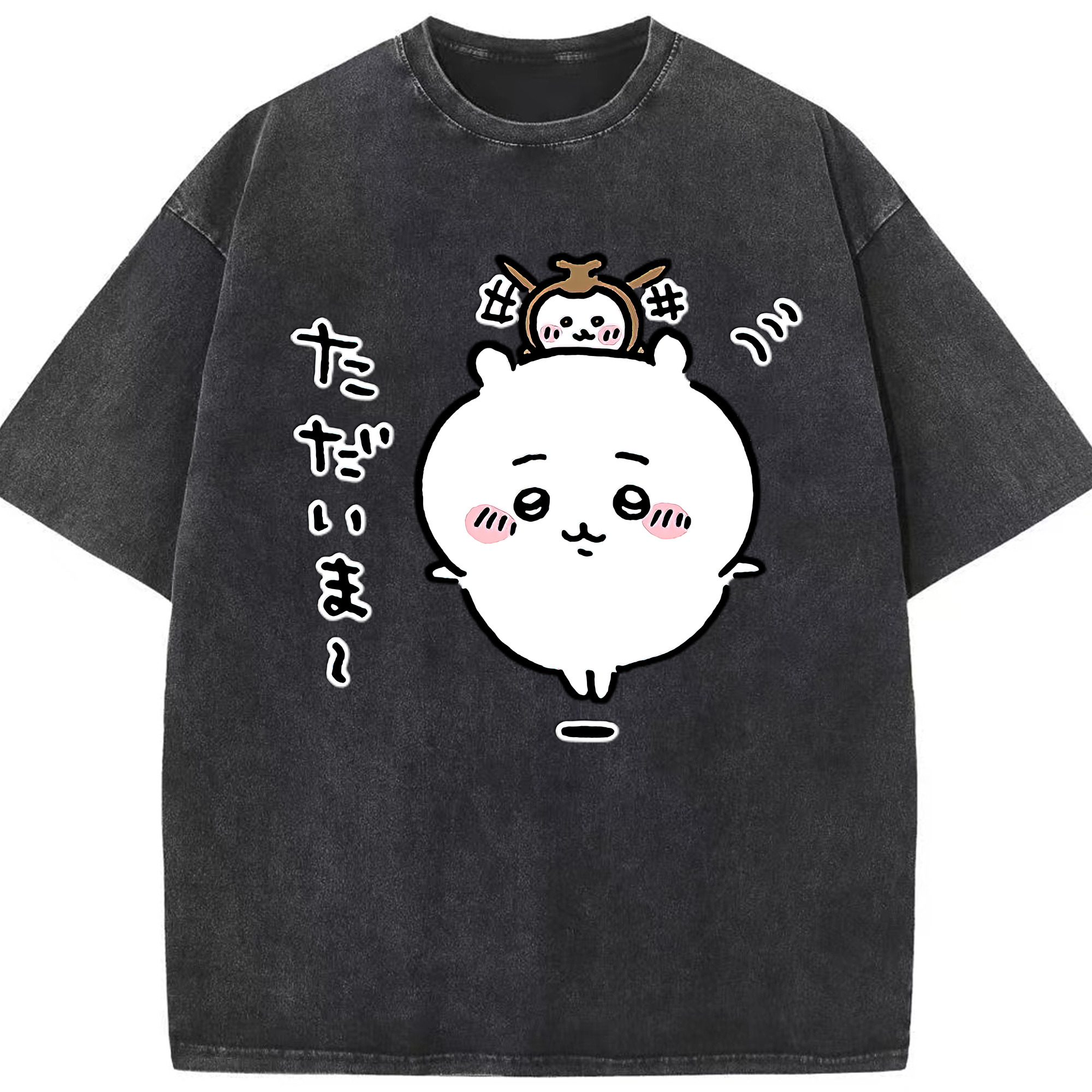 （画像用） ちいかわ ちいかわ Chii-kawa chiikawa 綿100% ヴィンテージ風 半袖Tシャツ（フロントプリント）