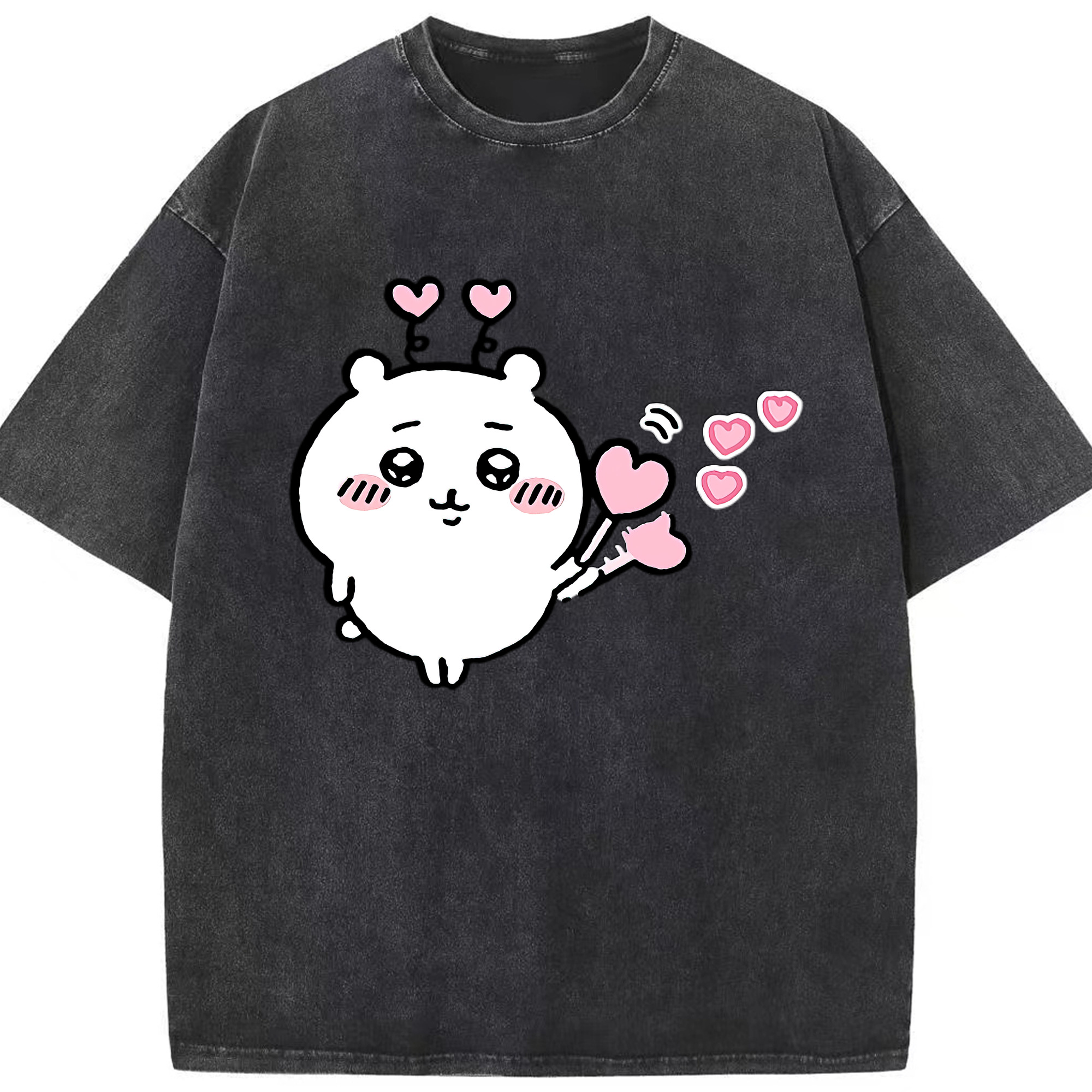 （画像用） ちいかわ ちいかわ Chii-kawa chiikawa 綿100% ヴィンテージ風 半袖Tシャツ（フロントプリント）