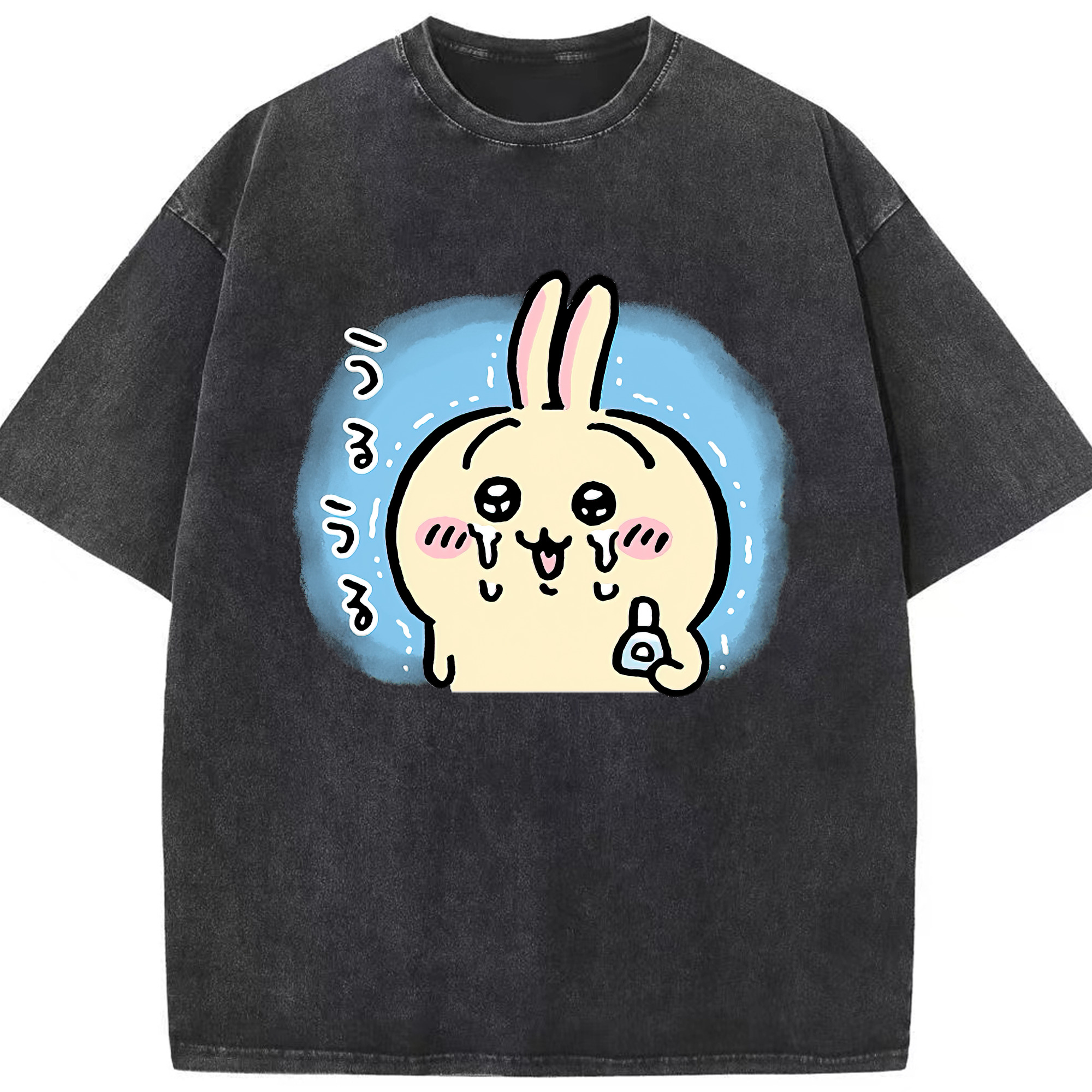（画像用） ちいかわ うさぎ Chii-kawa usagi 綿100% ヴィンテージ風 半袖Tシャツ（フロントプリント）