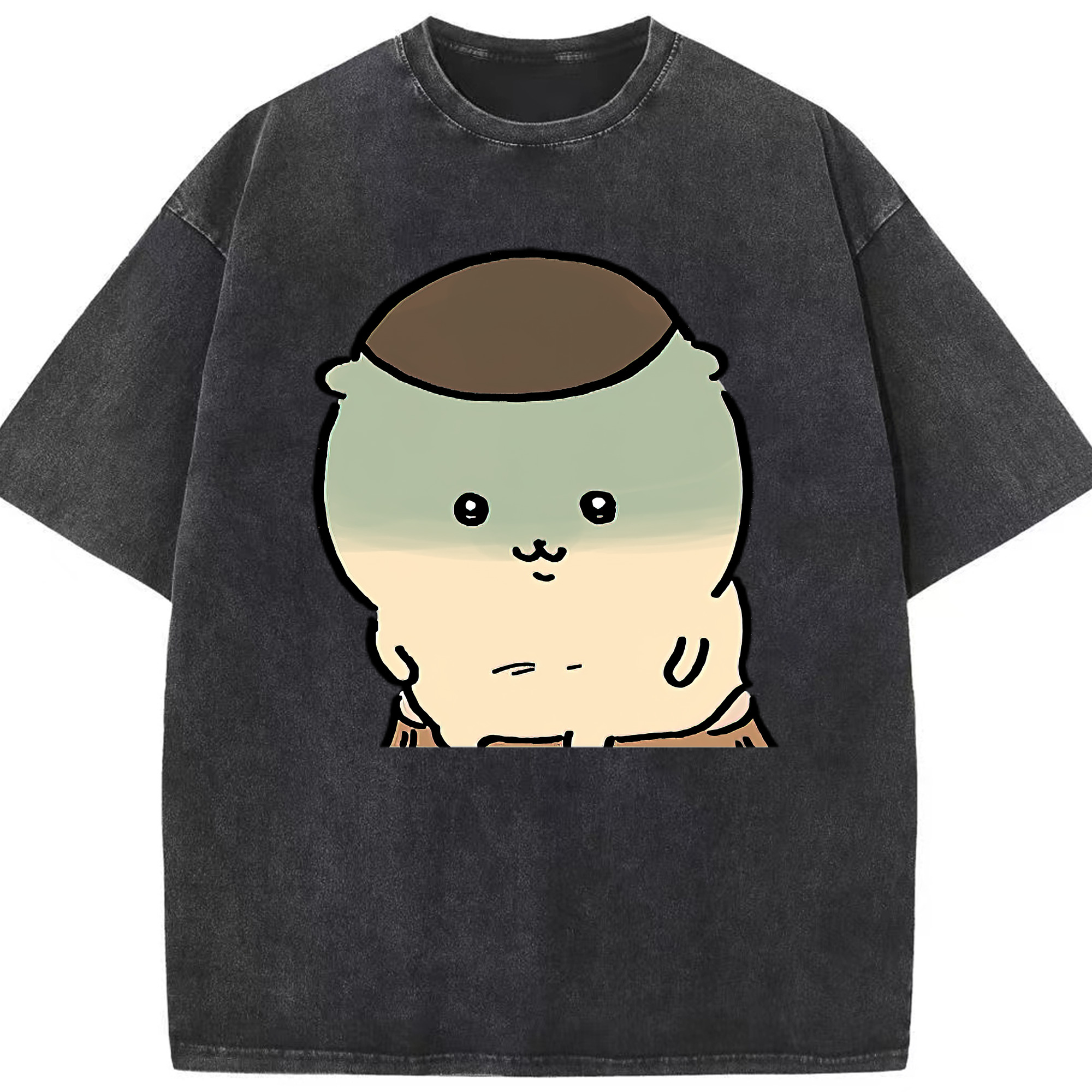（画像用） ちいかわ くりまんじゅう Chii-kawa kuri manjū 綿100% ヴィンテージ風 半袖Tシャツ（フロントプリント）
