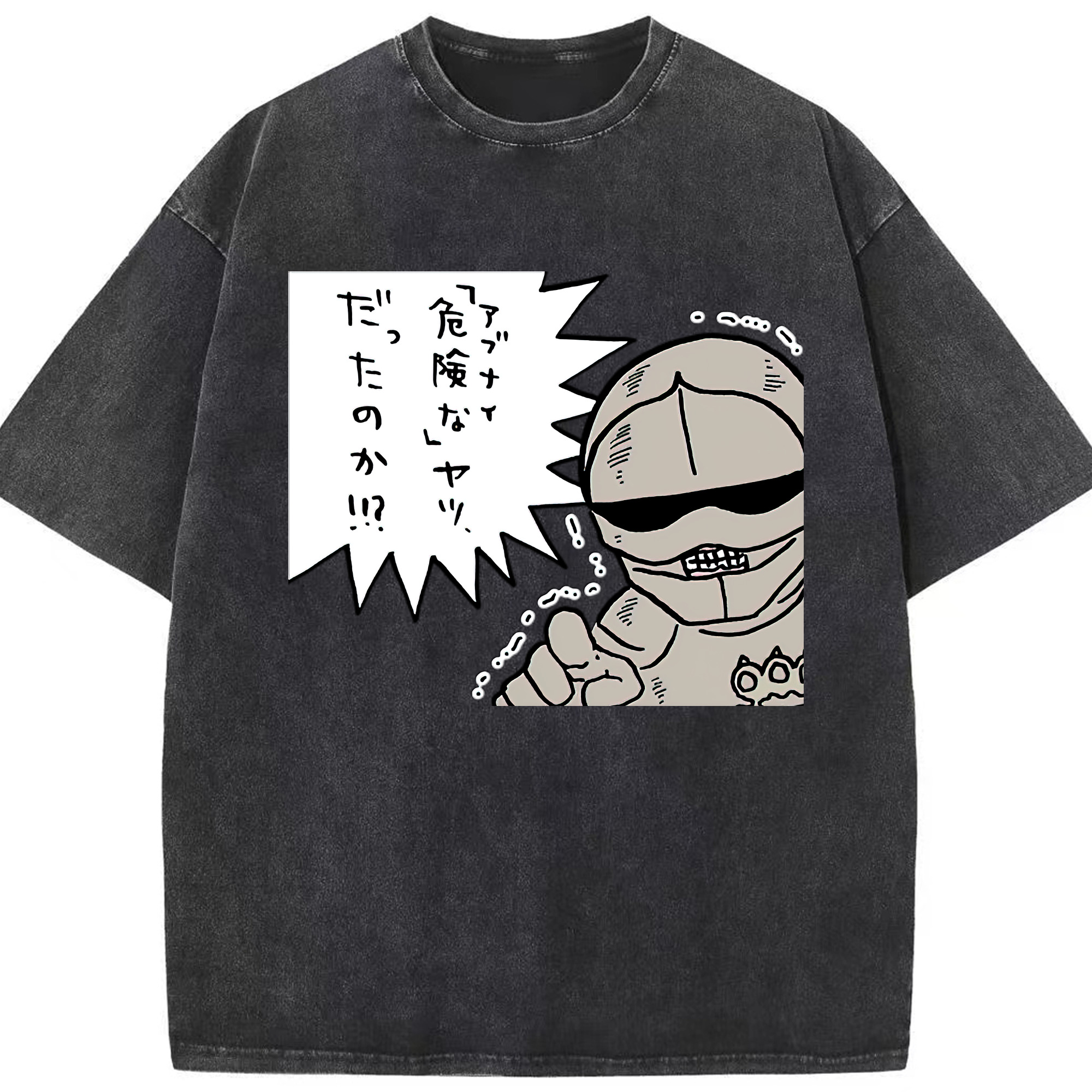 （画像用） ちいかわ 労働の鎧さん Chii-kawa Mr. Armor of Labor 綿100% ヴィンテージ風 半袖Tシャツ（フロントプリント）