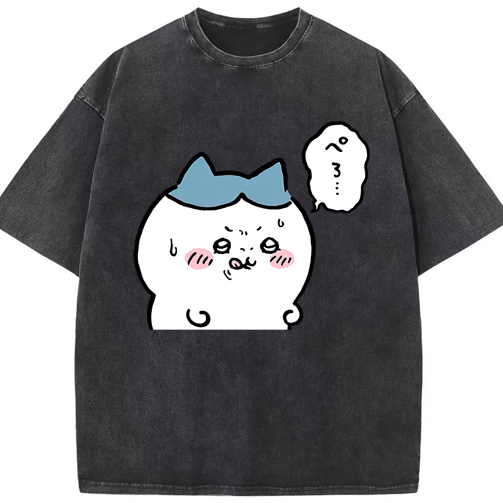 （画像用） ちいかわ ハチワレ Chii-kawa hachiware 綿100% ヴィンテージ風 半袖Tシャツ（フロントプリント）