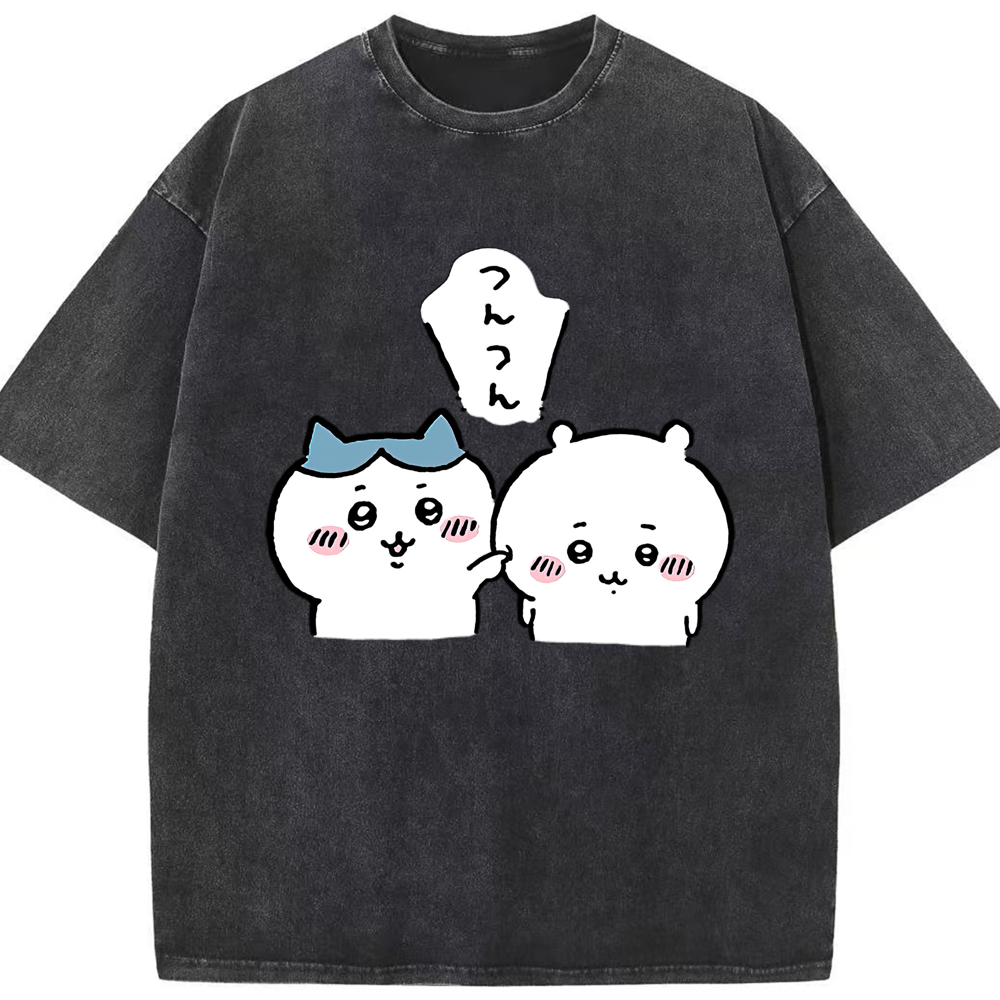 （画像用） ちいかわ ちいかわ Chii-kawa chiikawa 綿100% ヴィンテージ風 半袖Tシャツ（フロントプリント）