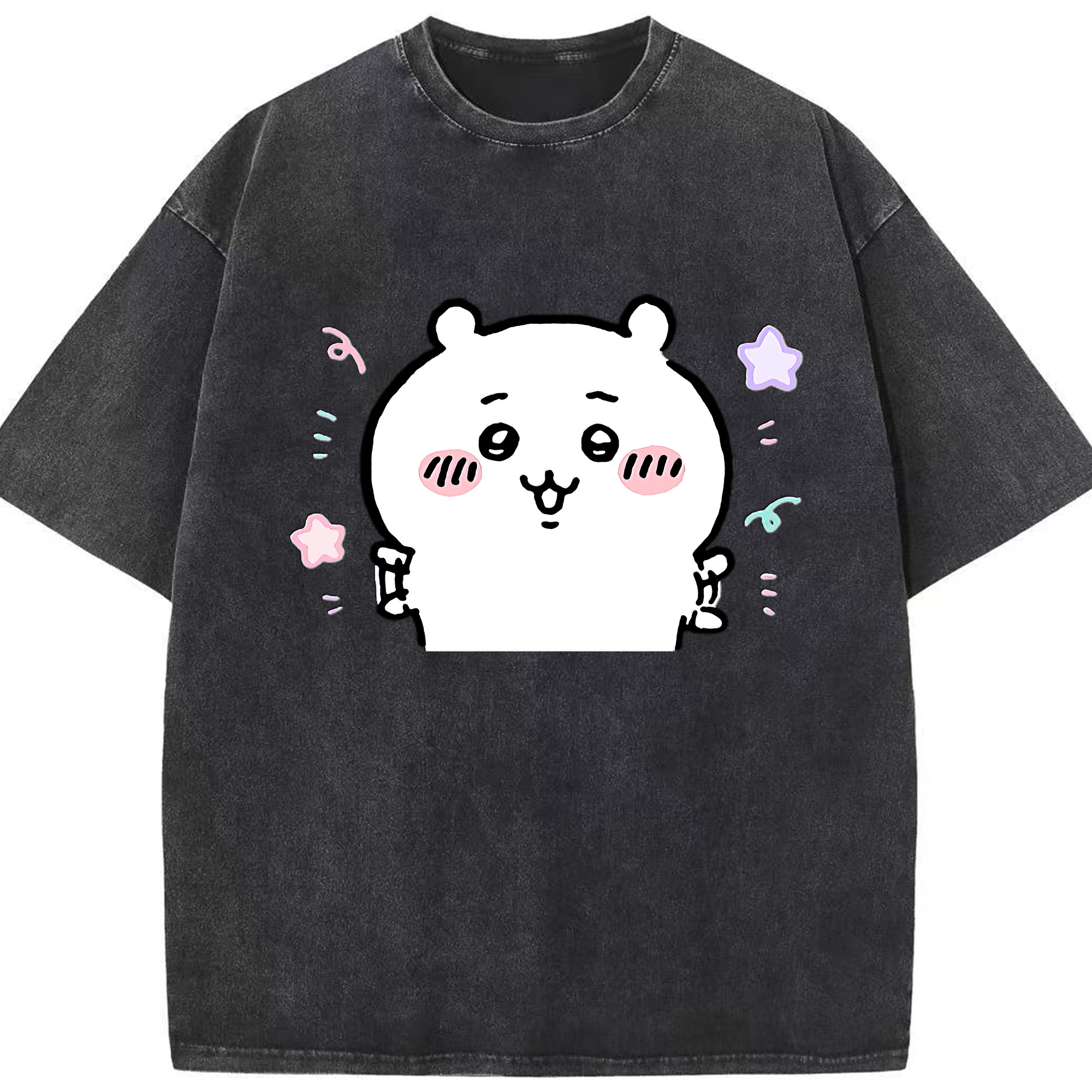 （画像用） ちいかわ ちいかわ Chii-kawa chiikawa 綿100% ヴィンテージ風 半袖Tシャツ（フロントプリント）