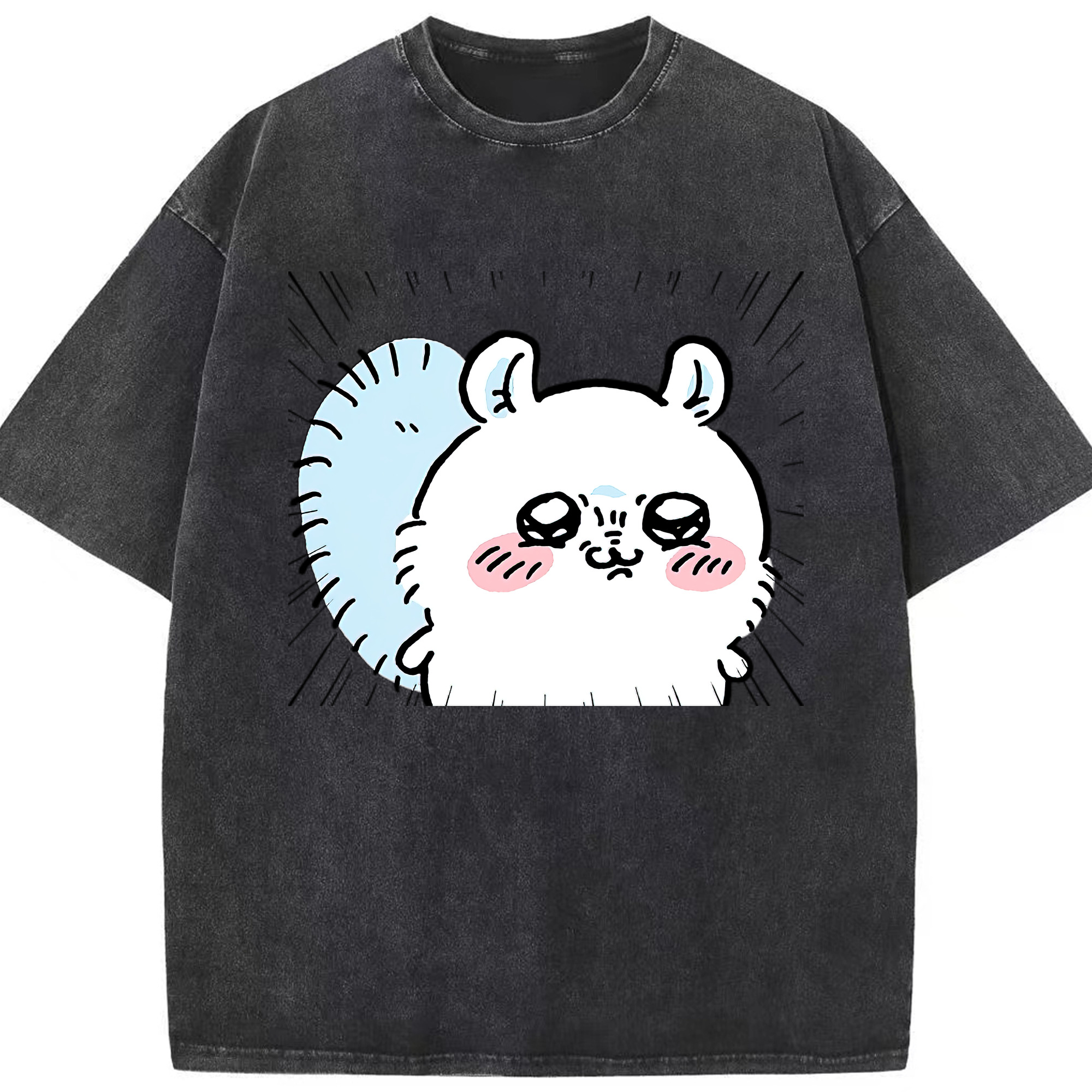 （画像用） ちいかわ モモンガ Chii-kawa Momonga 綿100% ヴィンテージ風 半袖Tシャツ（フロントプリント）