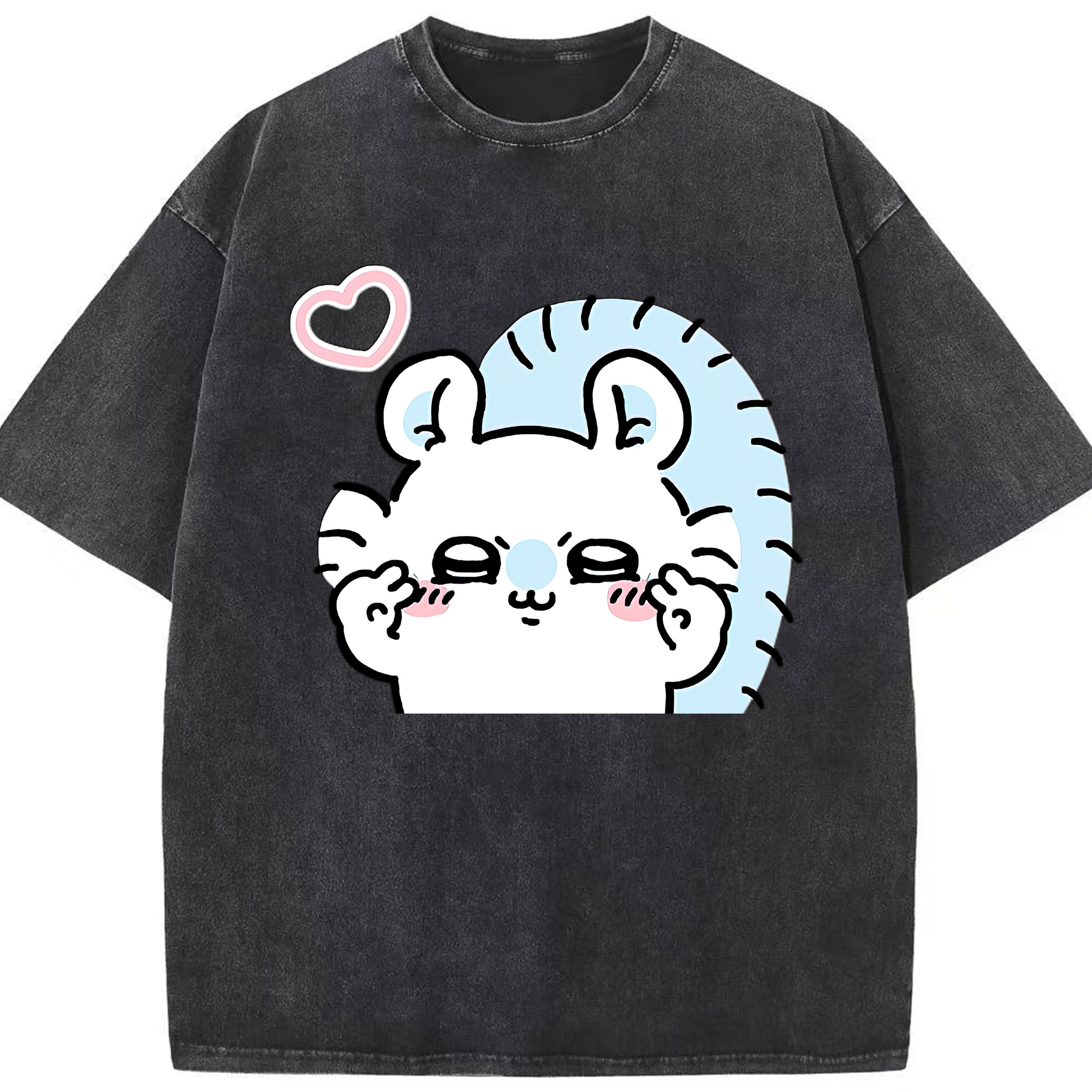 （画像用） ちいかわ モモンガ Chii-kawa Momonga 綿100% ヴィンテージ風 半袖Tシャツ（フロントプリント）