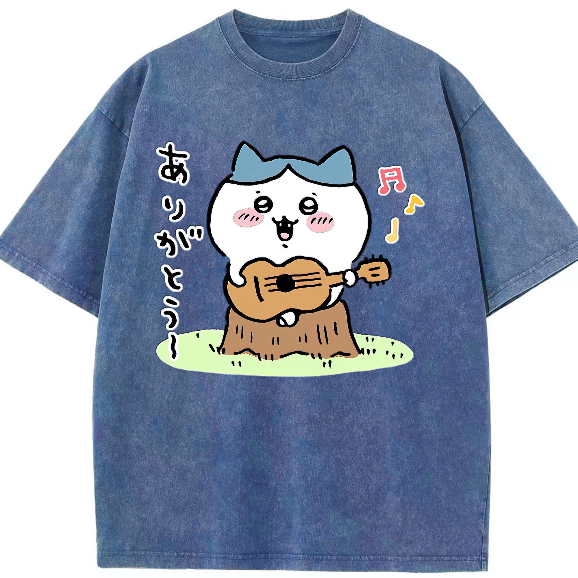（画像用） ちいかわ ハチワレ Chii-kawa hachiware 綿100% ヴィンテージ風 半袖Tシャツ（フロントプリント）