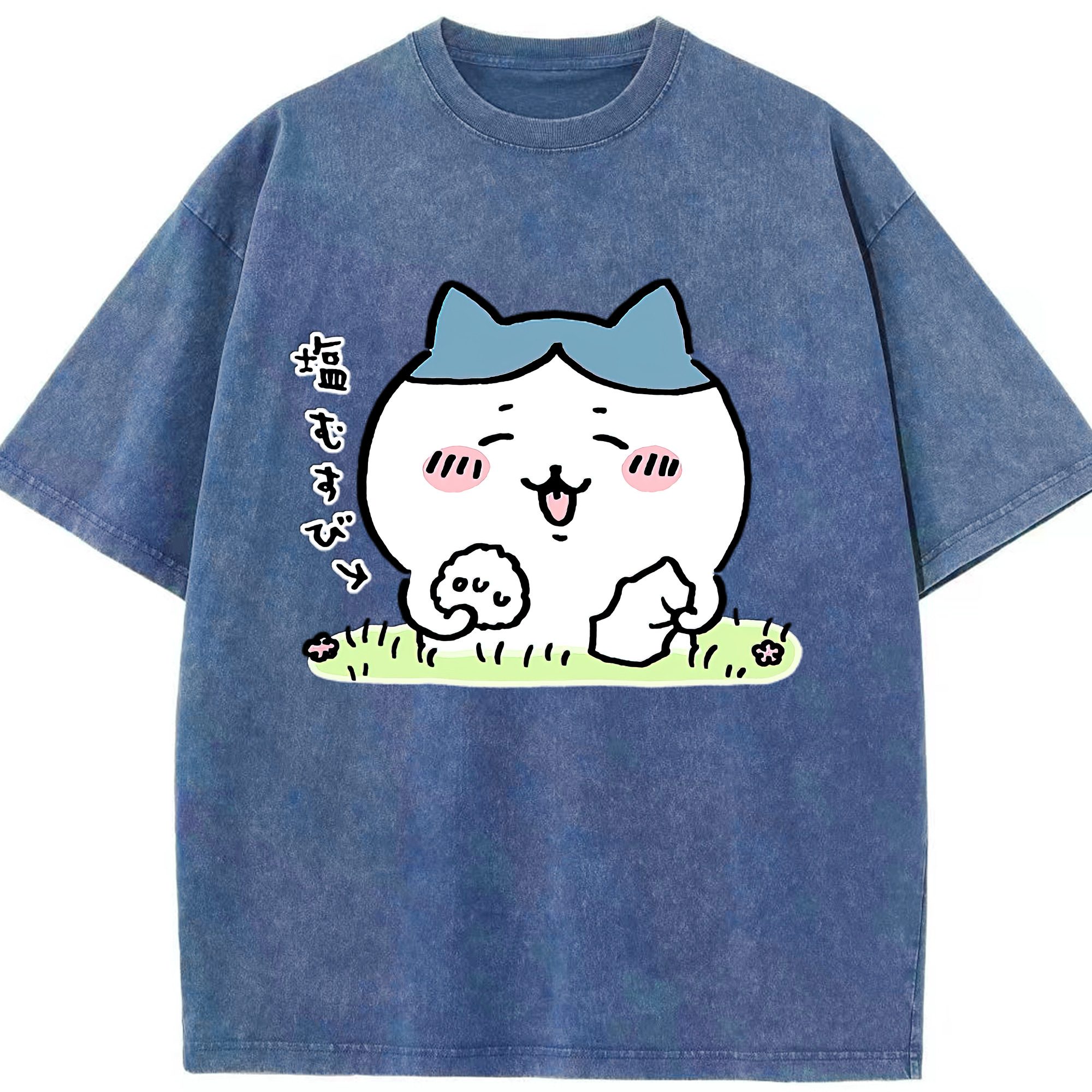 （画像用） ちいかわ ハチワレ Chii-kawa hachiware 綿100% ヴィンテージ風 半袖Tシャツ（フロントプリント）