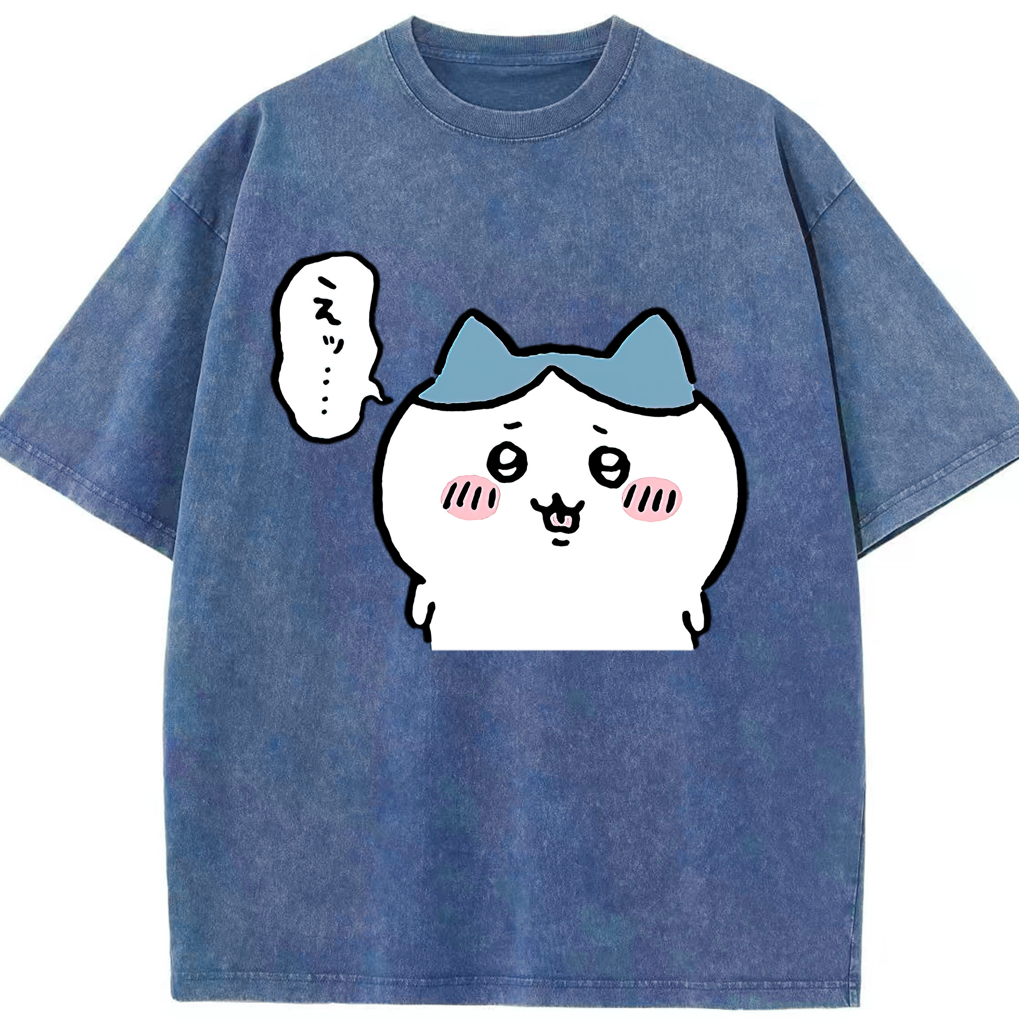 （画像用） ちいかわ ハチワレ Chii-kawa hachiware 綿100% ヴィンテージ風 半袖Tシャツ（フロントプリント）