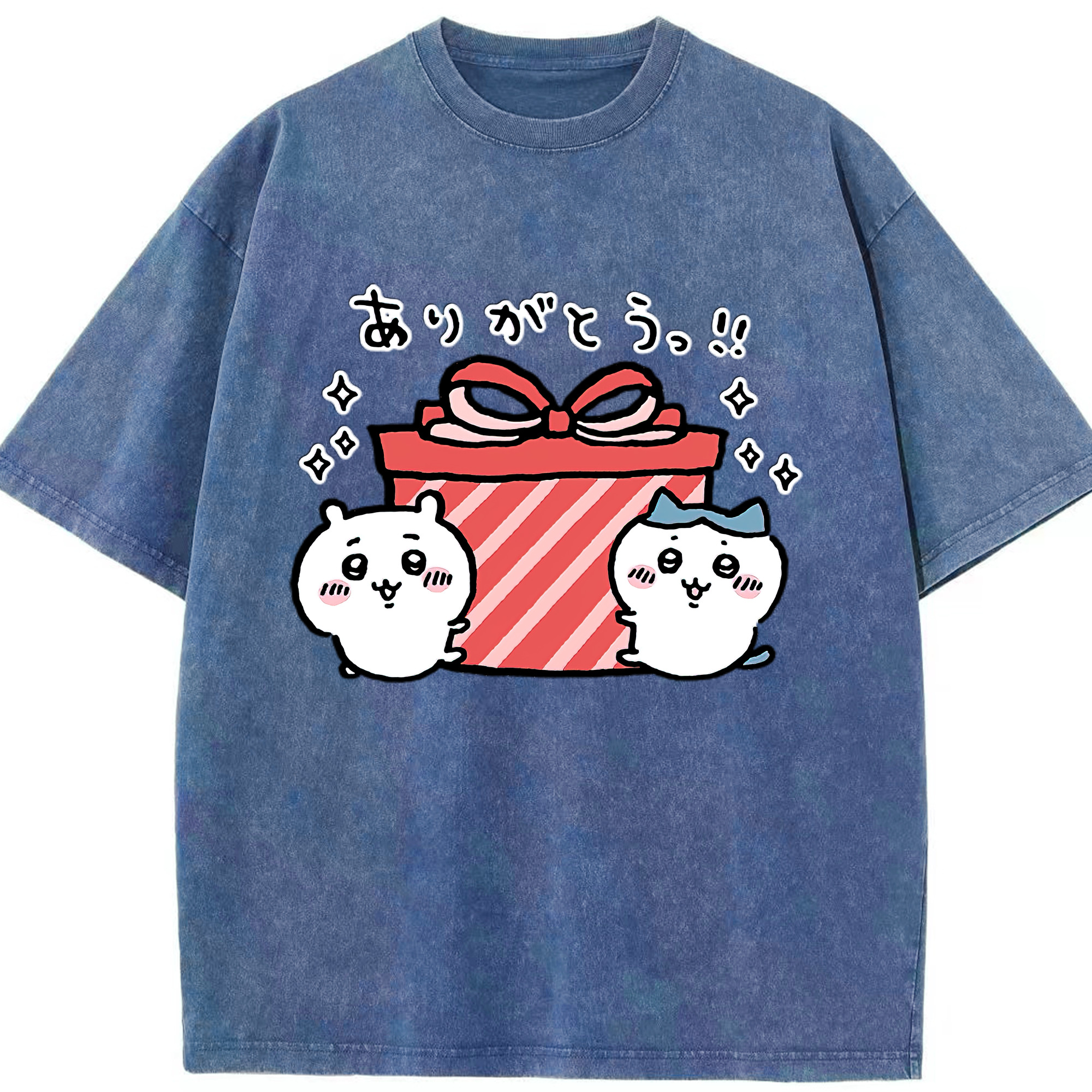 （画像用） ちいかわ ハチワレ Chii-kawa hachiware 綿100% ヴィンテージ風 半袖Tシャツ（フロントプリント）