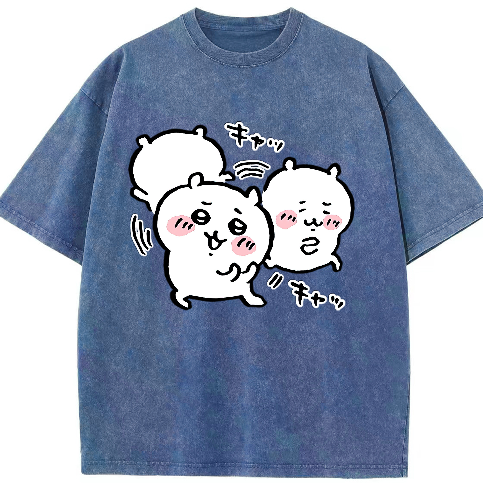 （画像用） ちいかわ ちいかわ Chii-kawa chiikawa 綿100% ヴィンテージ風 半袖Tシャツ（フロントプリント）