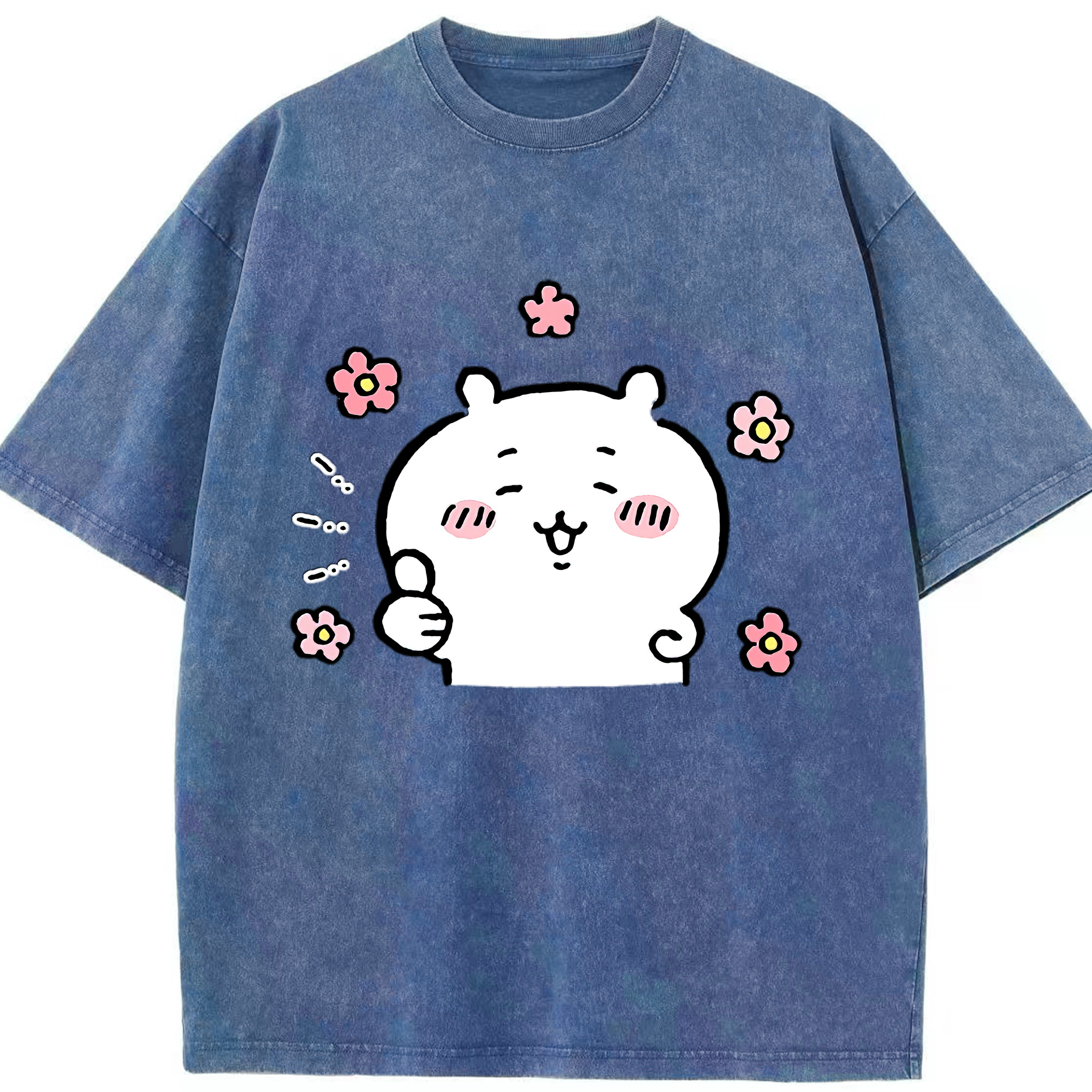 （画像用） ちいかわ ちいかわ Chii-kawa chiikawa 綿100% ヴィンテージ風 半袖Tシャツ（フロントプリント）