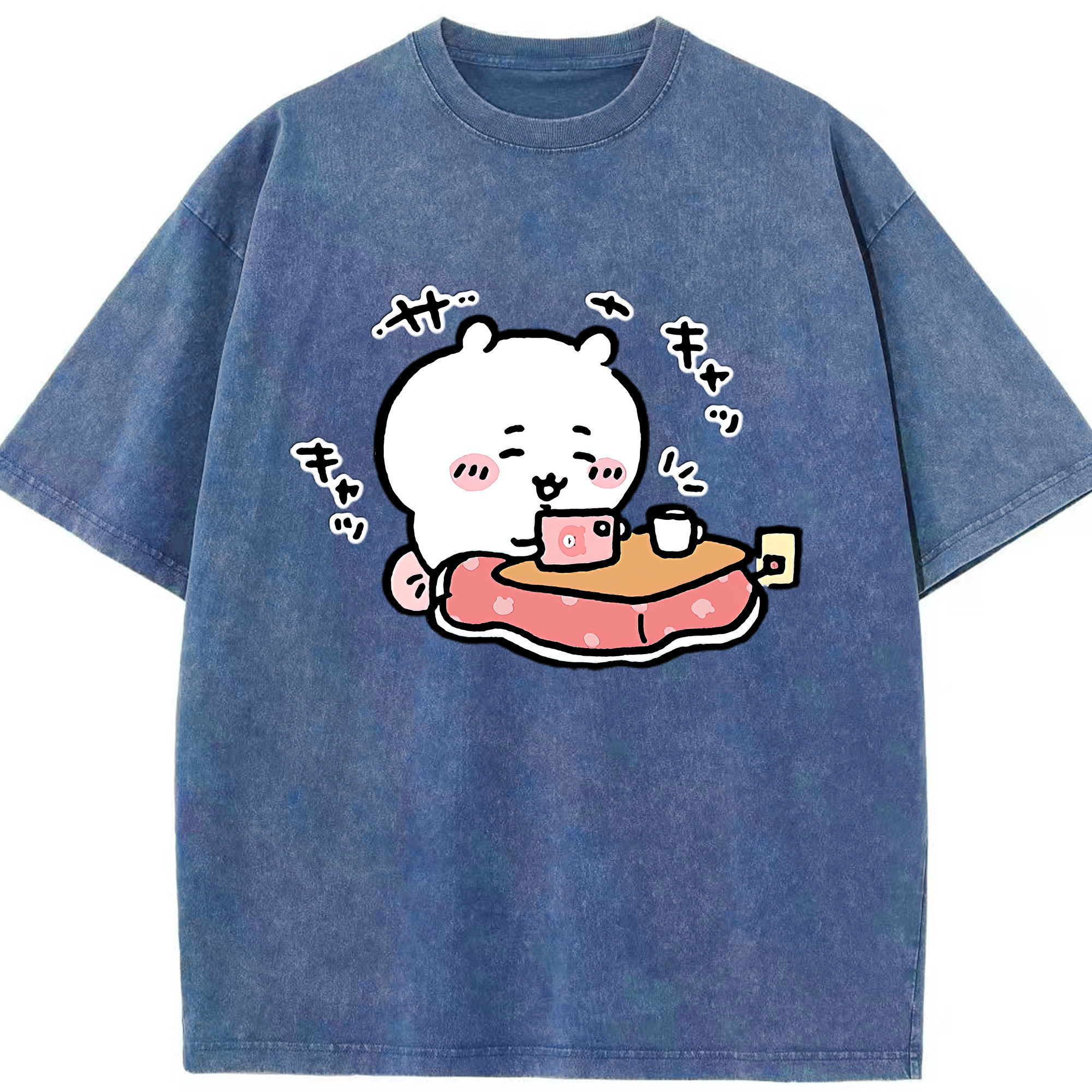 （画像用） ちいかわ ちいかわ Chii-kawa chiikawa 綿100% ヴィンテージ風 半袖Tシャツ（フロントプリント）