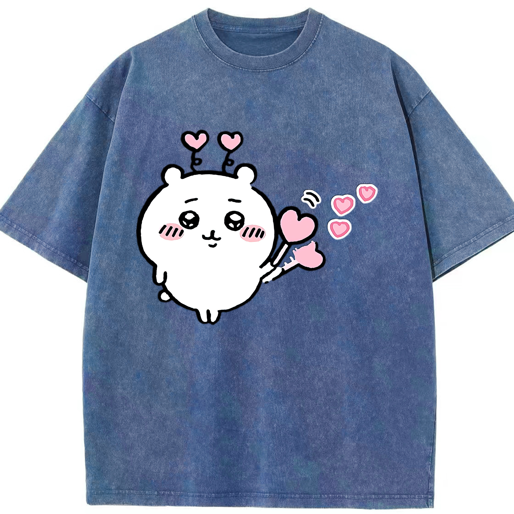 （画像用） ちいかわ ちいかわ Chii-kawa chiikawa 綿100% ヴィンテージ風 半袖Tシャツ（フロントプリント）