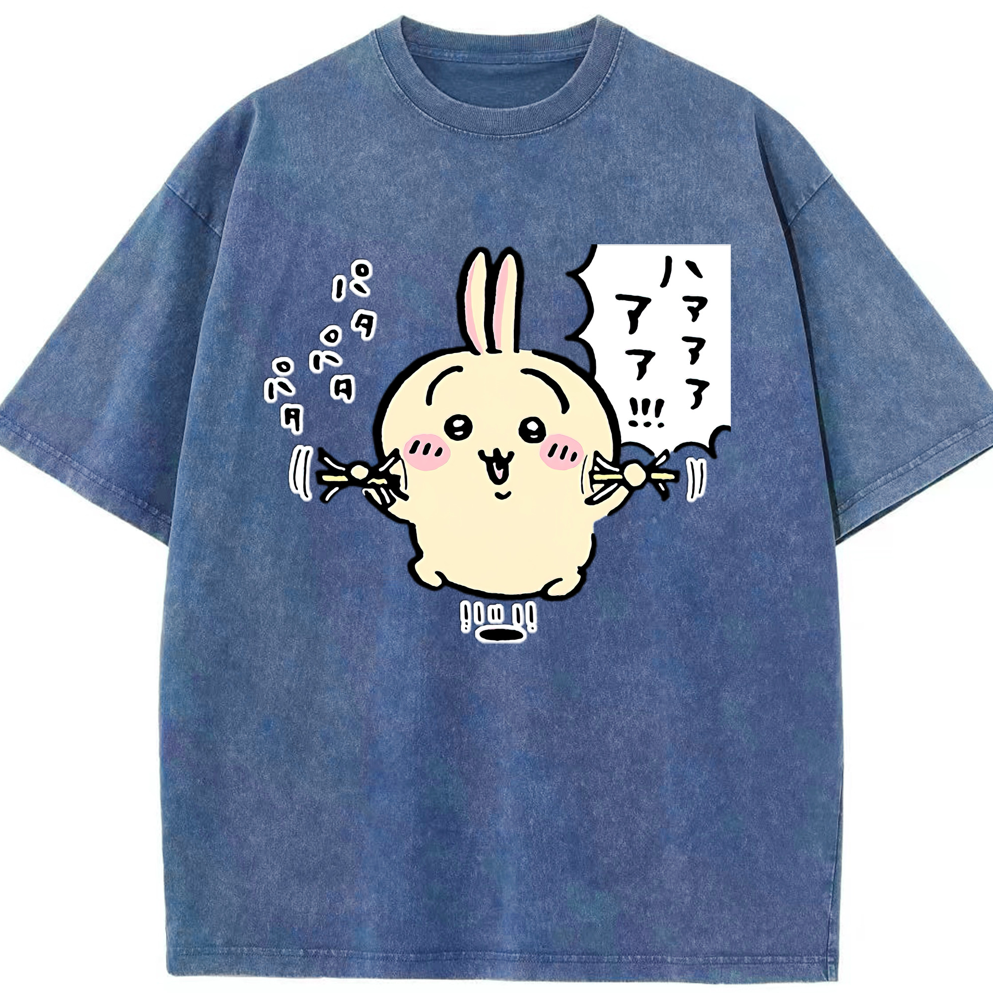 （画像用） ちいかわ うさぎ Chii-kawa usagi 綿100% ヴィンテージ風 半袖Tシャツ（フロントプリント）