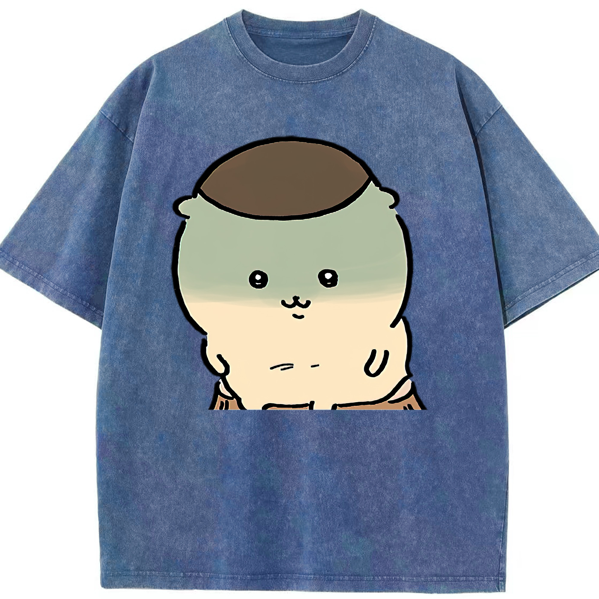 （画像用） ちいかわ くりまんじゅう Chii-kawa kuri manjū 綿100% ヴィンテージ風 半袖Tシャツ（フロントプリント）