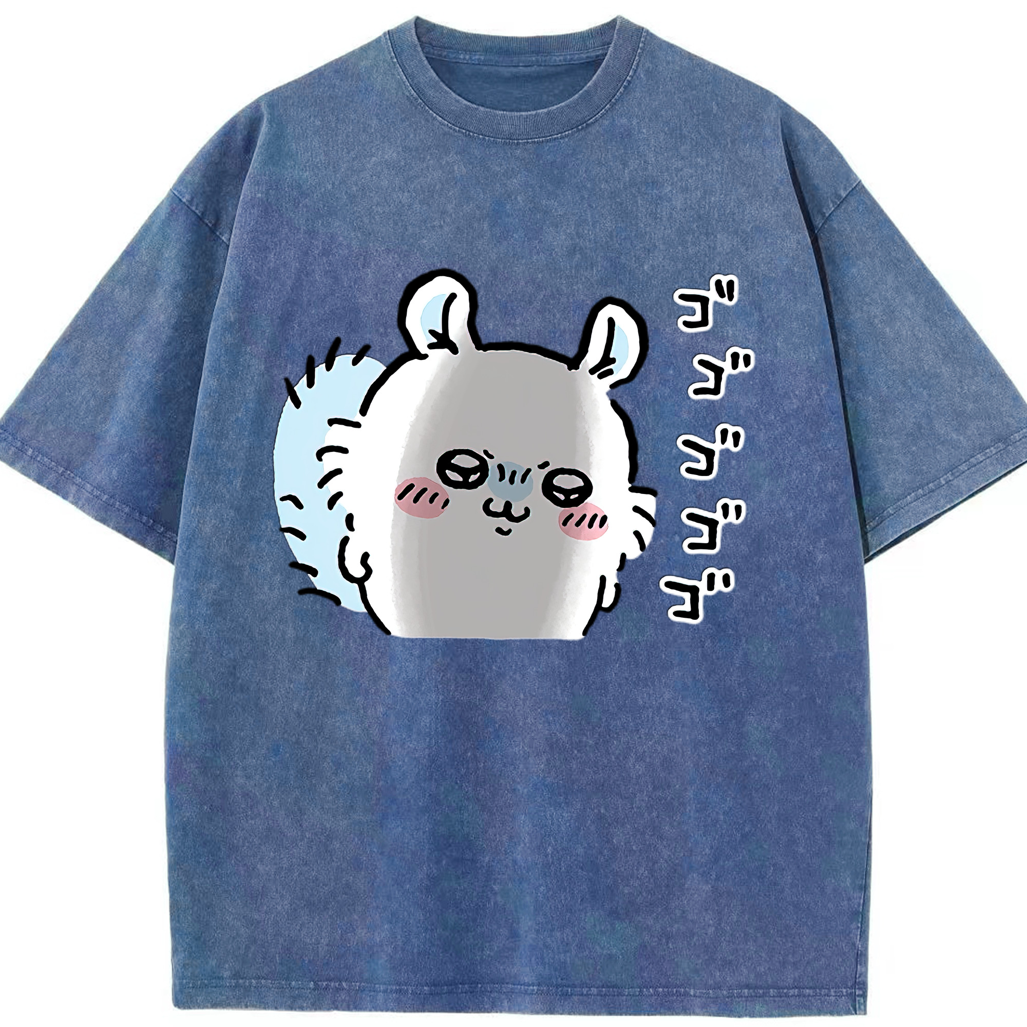 （画像用） ちいかわ モモンガ Chii-kawa Momonga 綿100% ヴィンテージ風 半袖Tシャツ（フロントプリント）