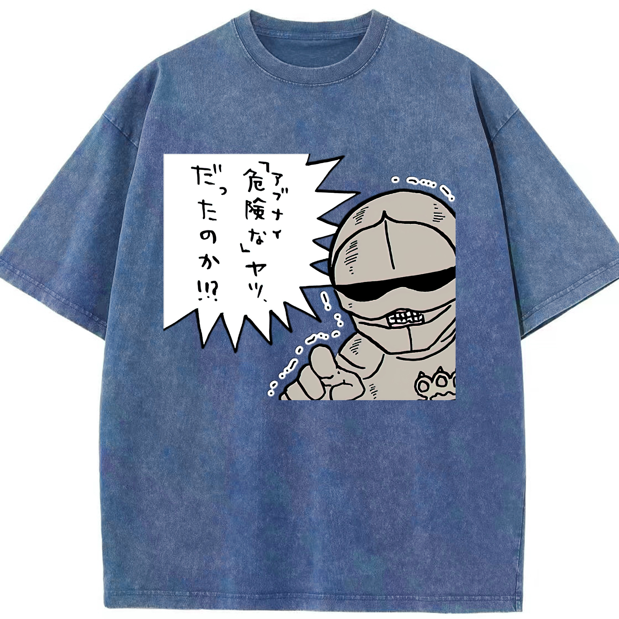 （画像用） ちいかわ 労働の鎧さん Chii-kawa Mr. Armor of Labor 綿100% ヴィンテージ風 半袖Tシャツ（フロントプリント）
