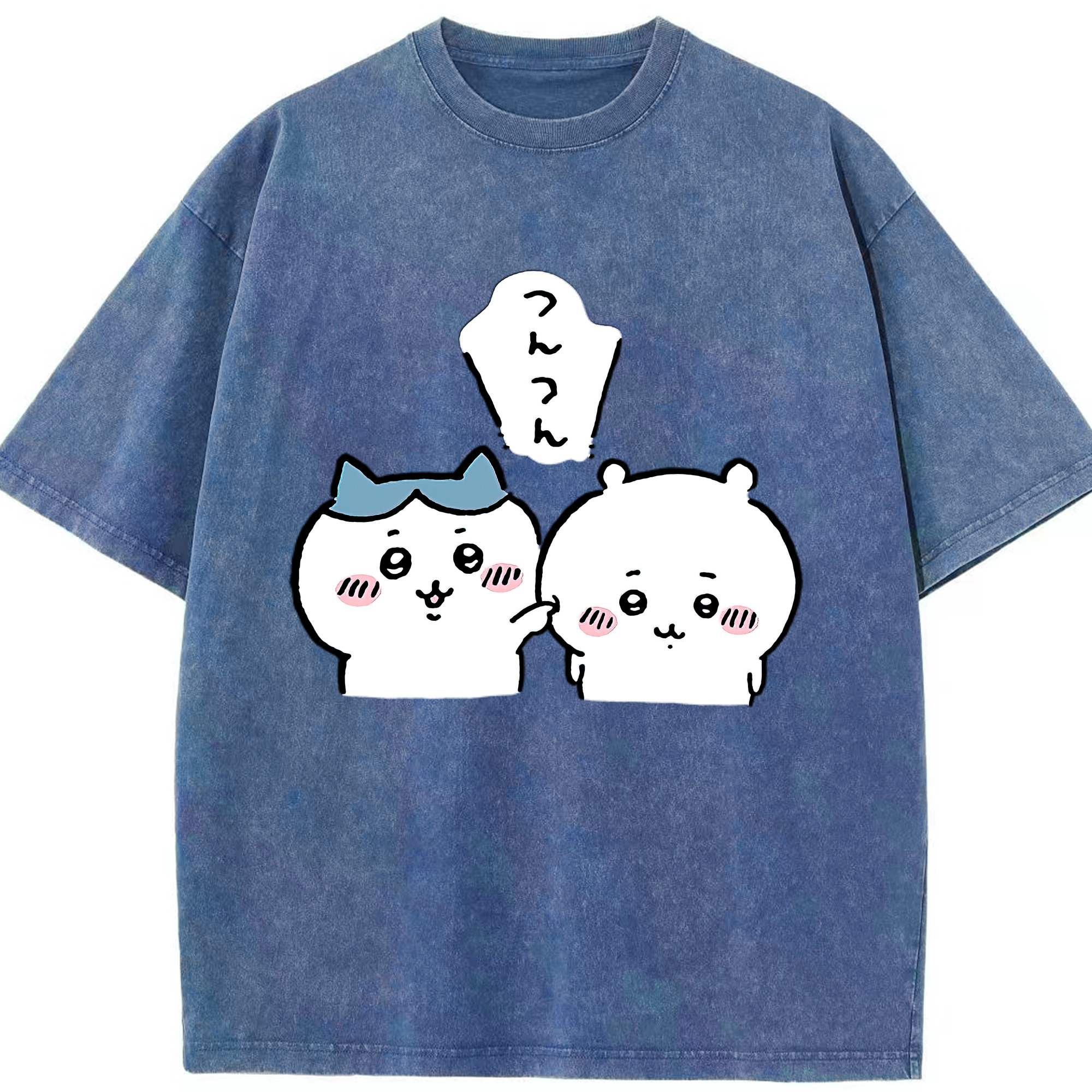 （画像用） ちいかわ ちいかわ Chii-kawa chiikawa 綿100% ヴィンテージ風 半袖Tシャツ（フロントプリント）