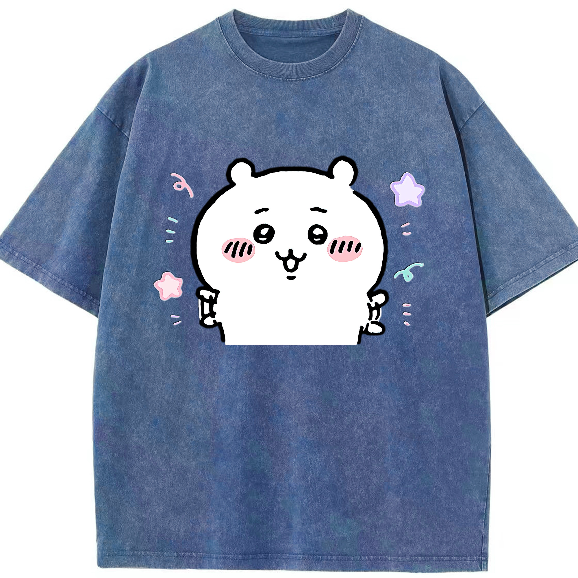 （画像用） ちいかわ ちいかわ Chii-kawa chiikawa 綿100% ヴィンテージ風 半袖Tシャツ（フロントプリント）