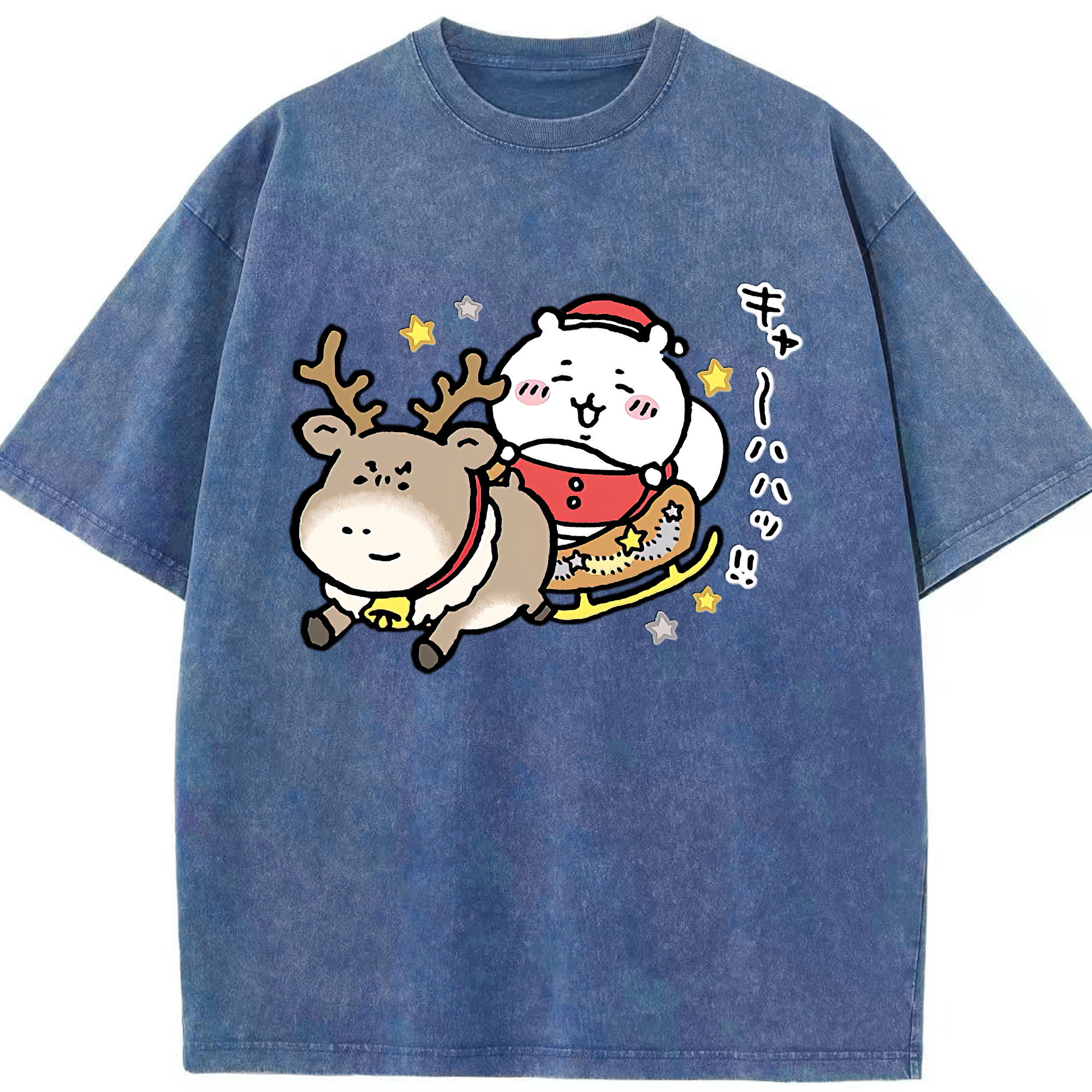 （画像用） ちいかわ ちいかわ Chii-kawa chiikawa 綿100% ヴィンテージ風 半袖Tシャツ（フロントプリント）