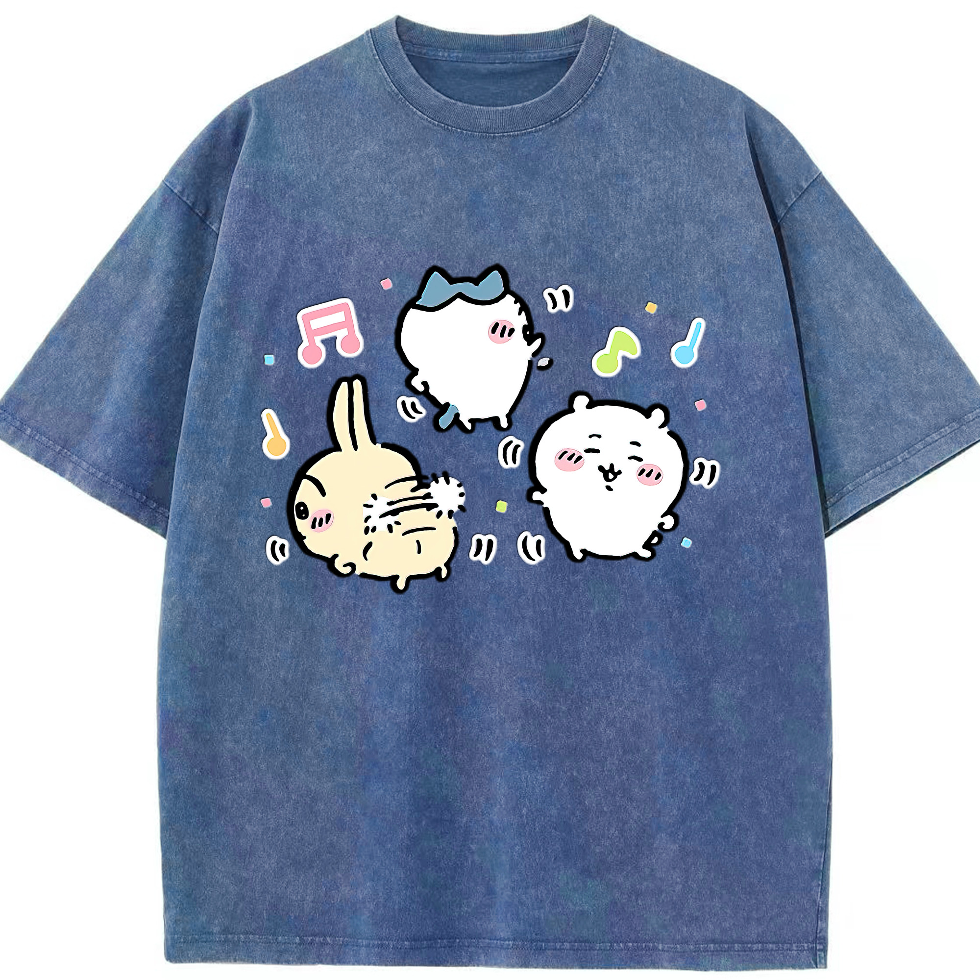 （画像用） ちいかわ うさぎ Chii-kawa usagi 綿100% ヴィンテージ風 半袖Tシャツ（フロントプリント）