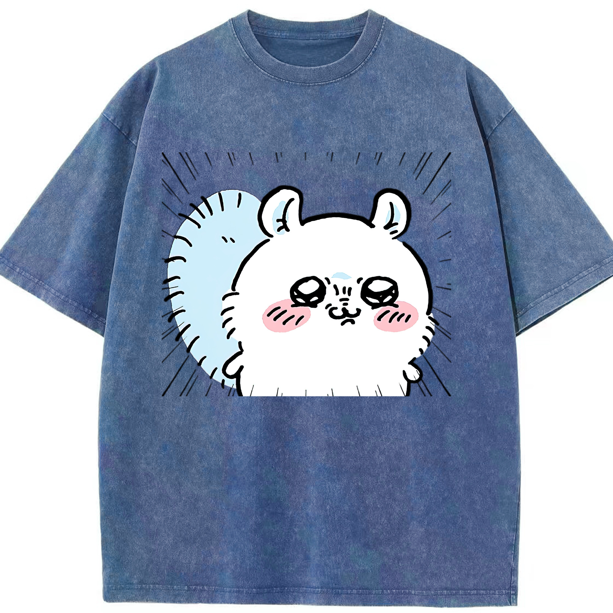 （画像用） ちいかわ モモンガ Chii-kawa Momonga 綿100% ヴィンテージ風 半袖Tシャツ（フロントプリント）