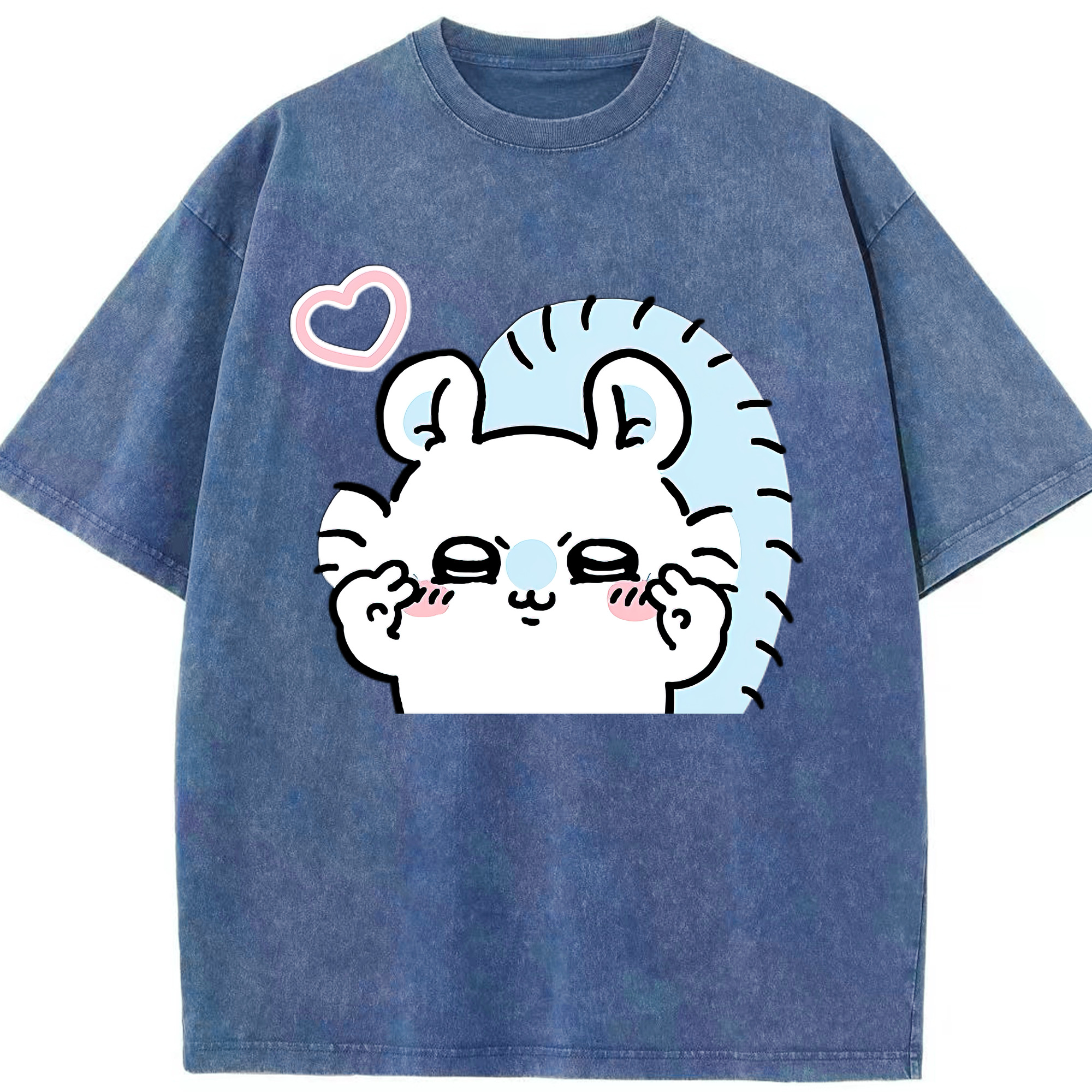 （画像用） ちいかわ モモンガ Chii-kawa Momonga 綿100% ヴィンテージ風 半袖Tシャツ（フロントプリント）
