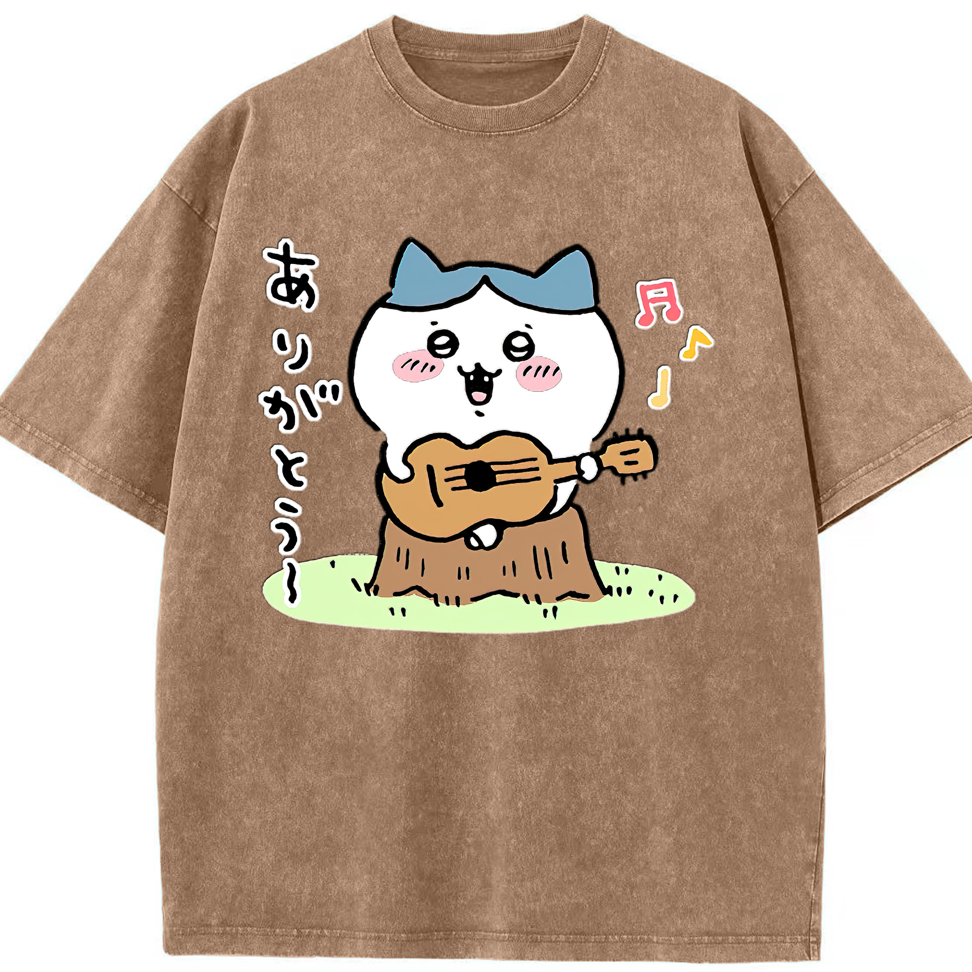 （画像用） ちいかわ ハチワレ Chii-kawa hachiware 綿100% ヴィンテージ風 半袖Tシャツ（フロントプリント）